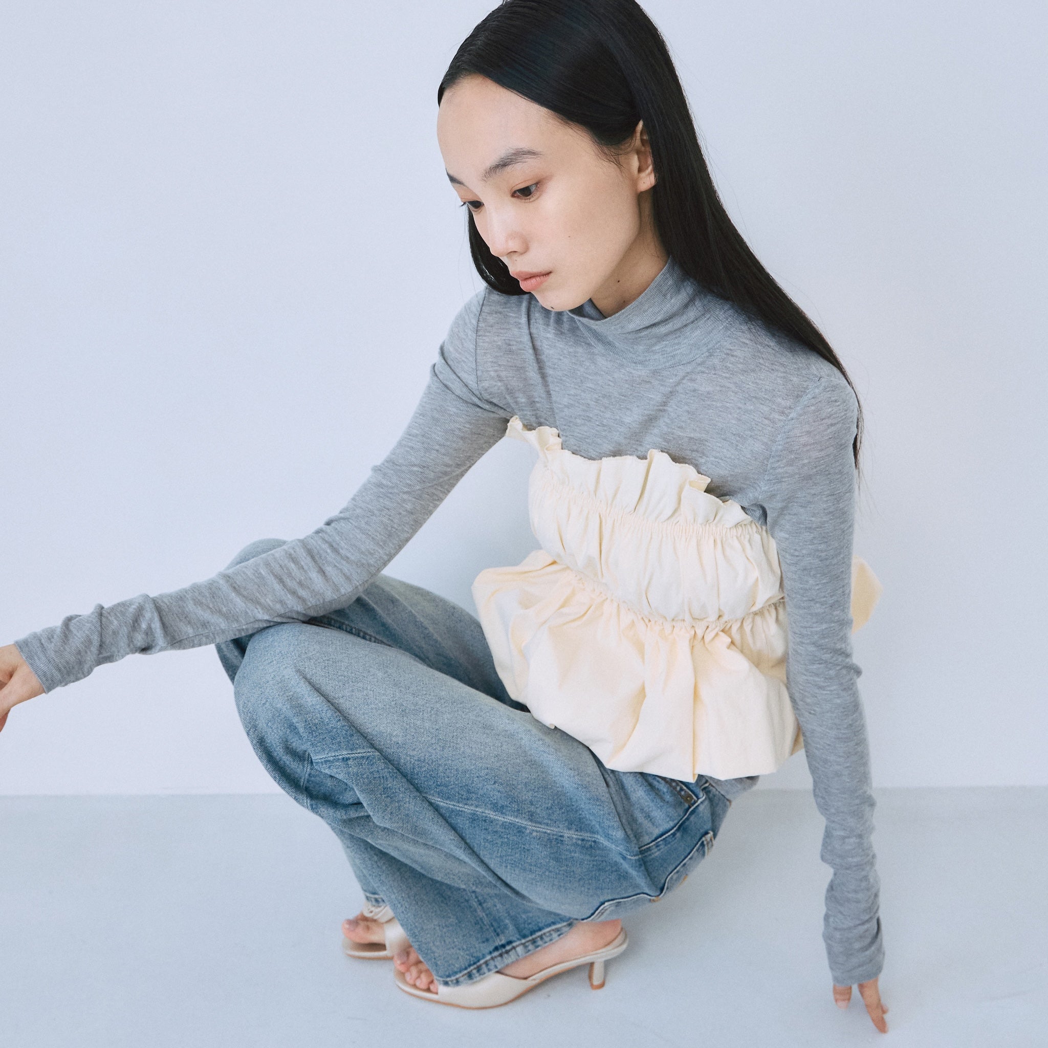 Curve Frill Balloon Layered Bustier