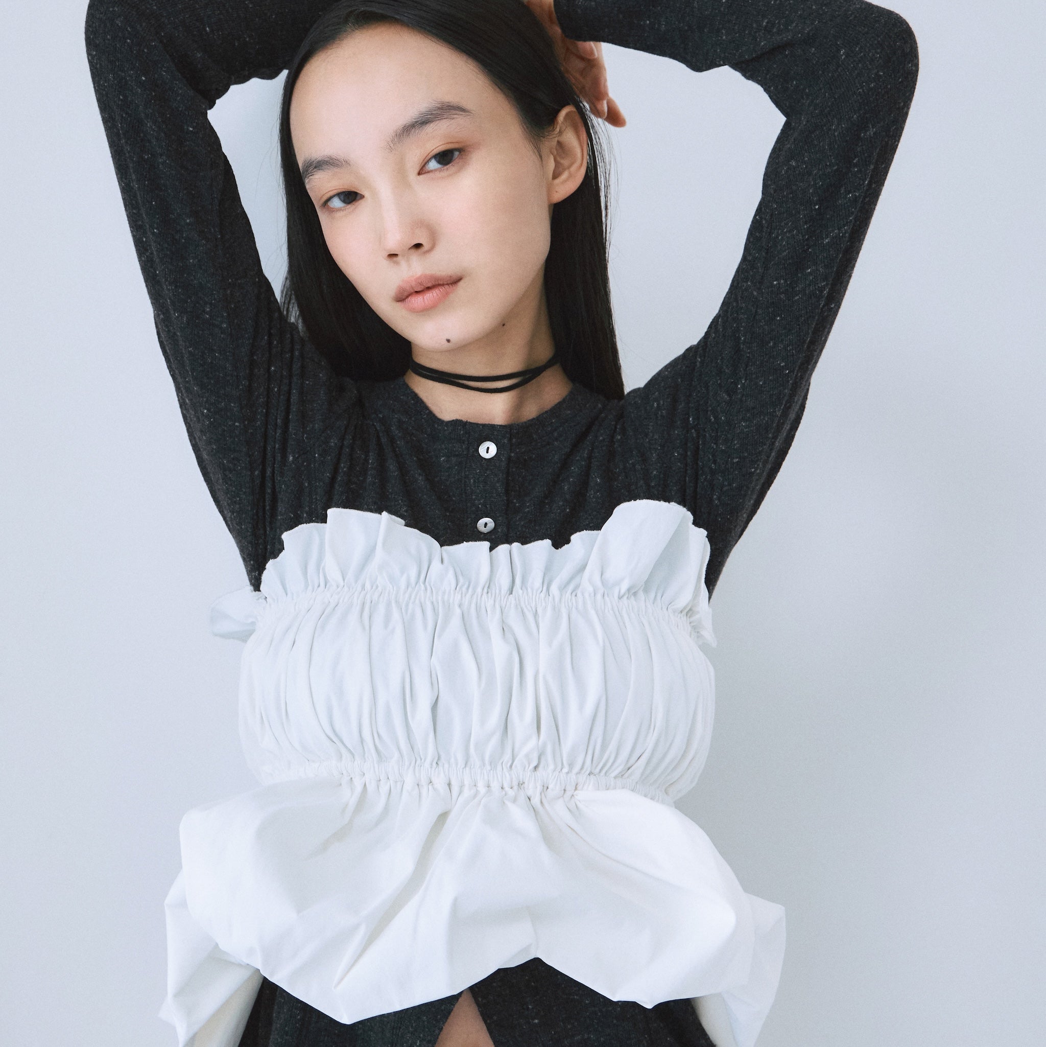 Curve Frill Balloon Layered Bustier