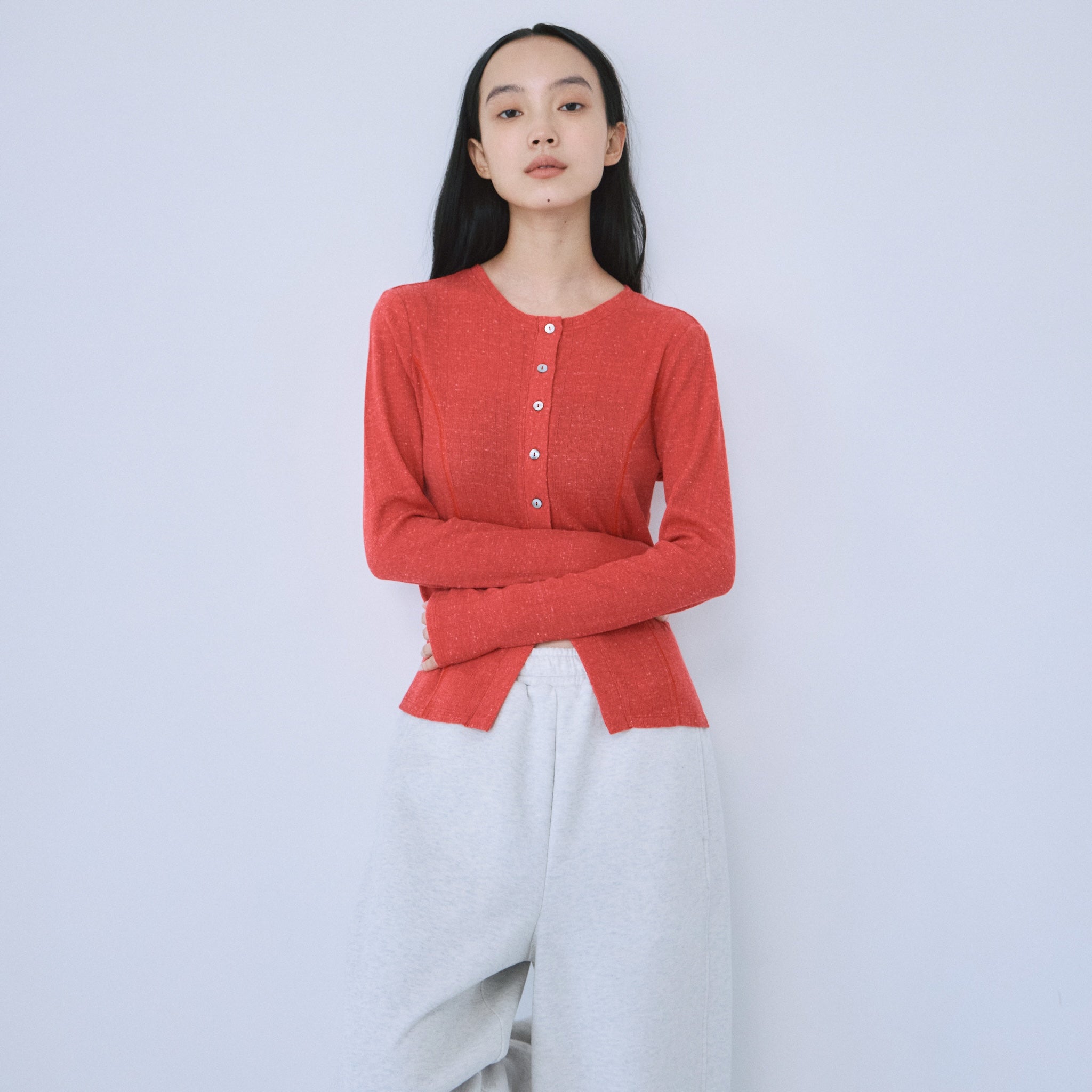 Ladder RIB Shape Cut Cardigan