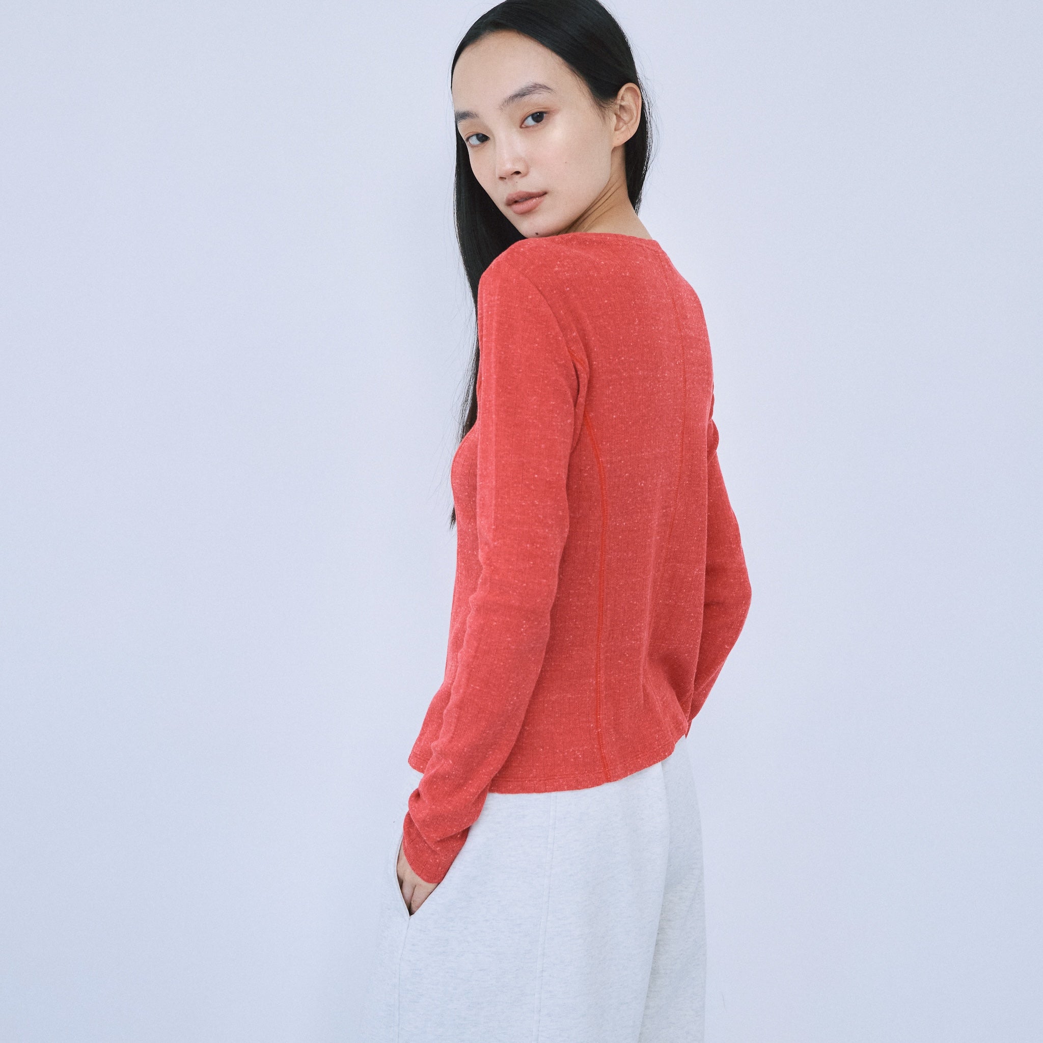 Ladder RIB Shape Cut Cardigan