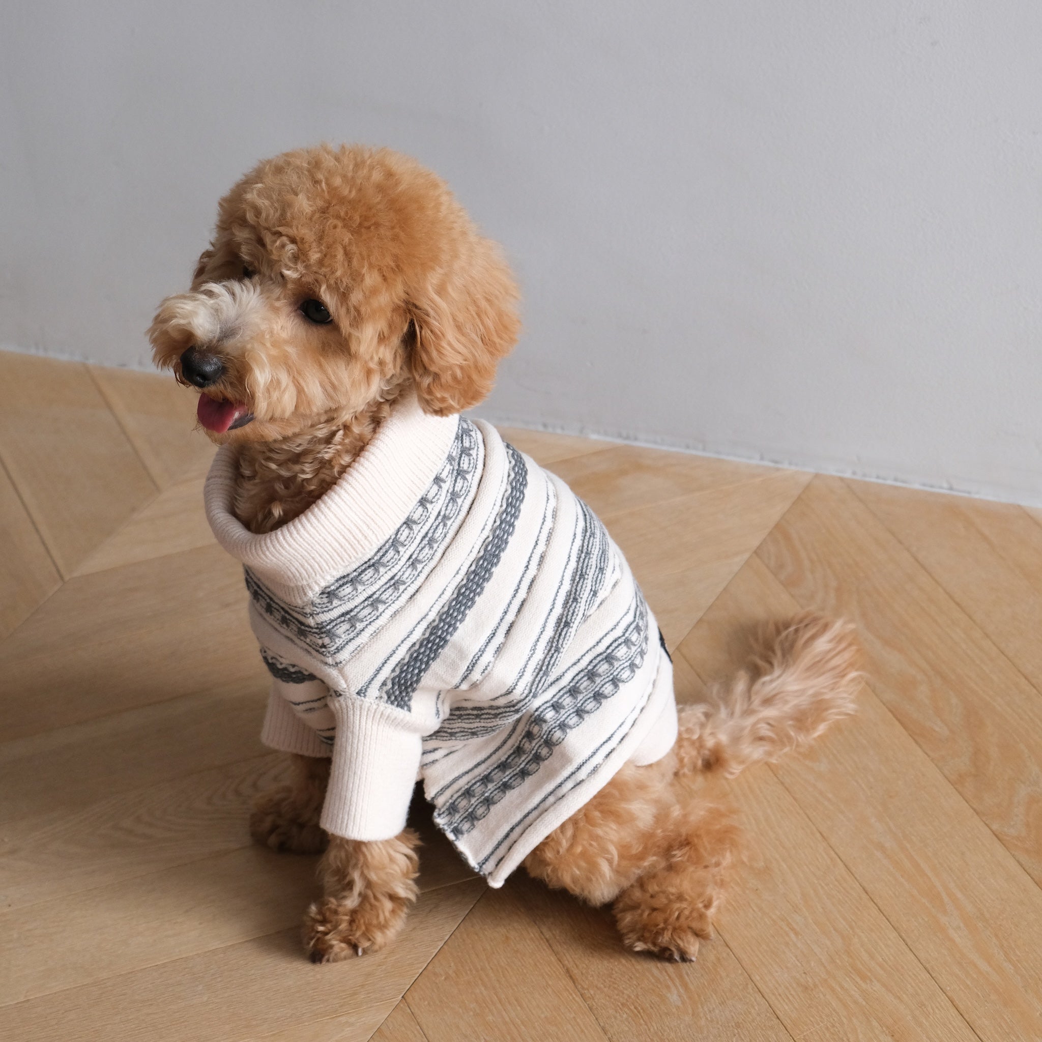 ジャガードニットZipハイネック(DOG)