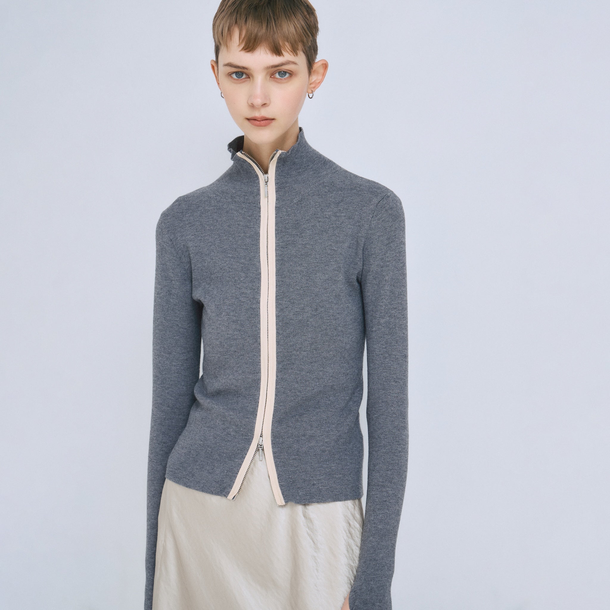 Double Zip Bicolor Top