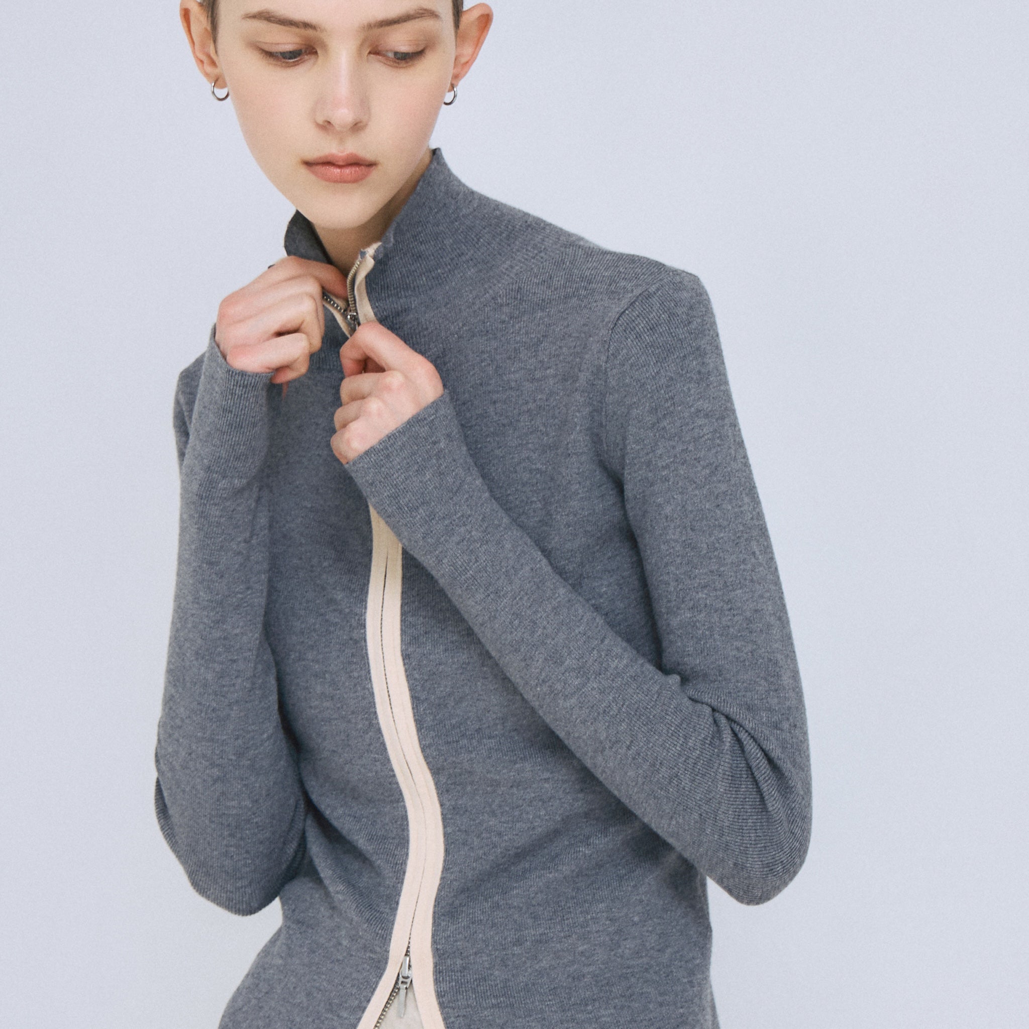 Double Zip Bicolor Top