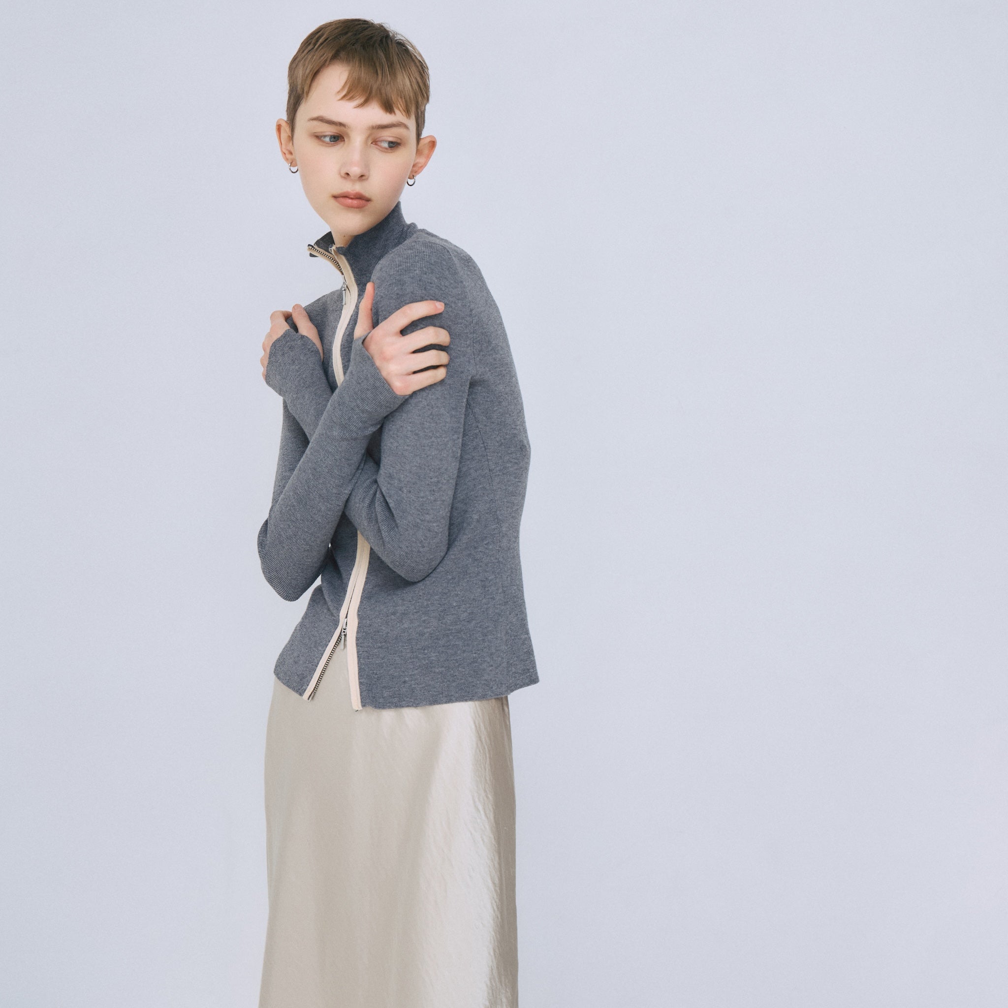 Double Zip Bicolor Top