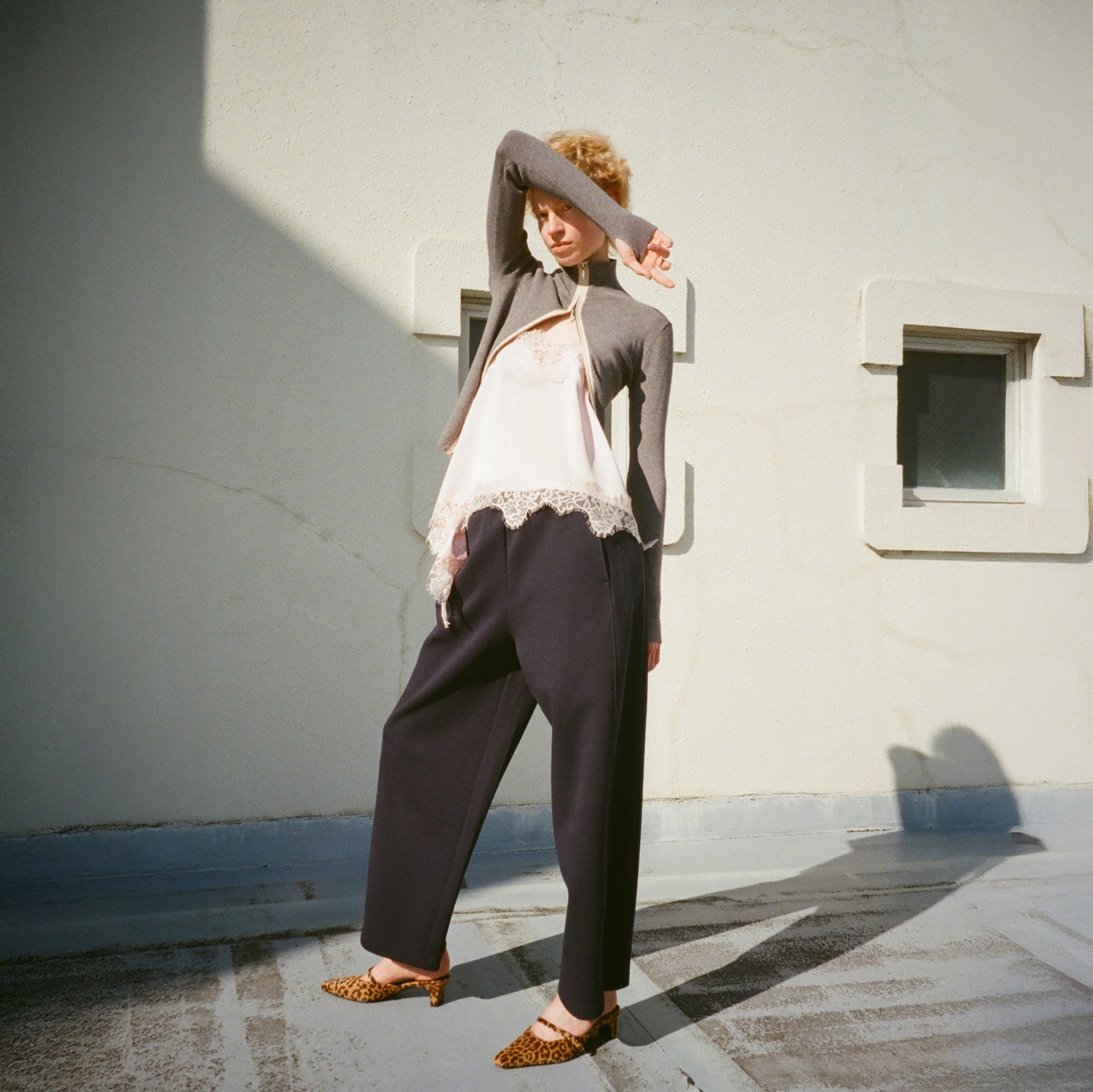 Double Zip Bicolor Top