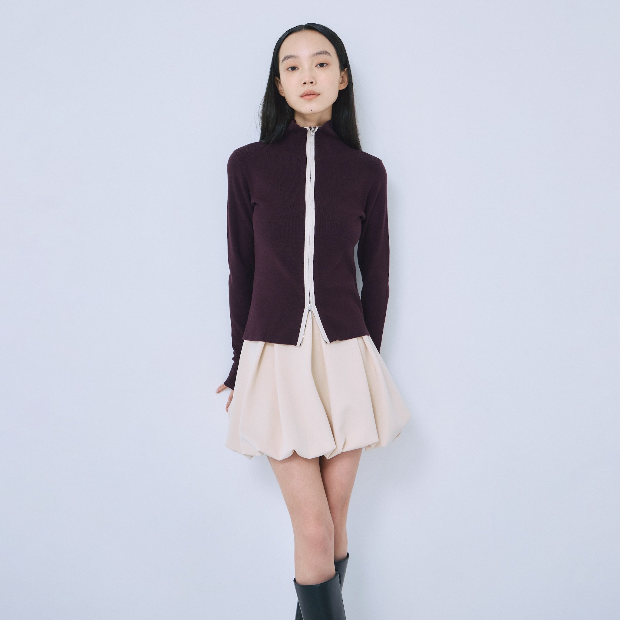 Double Zip Bicolor Top