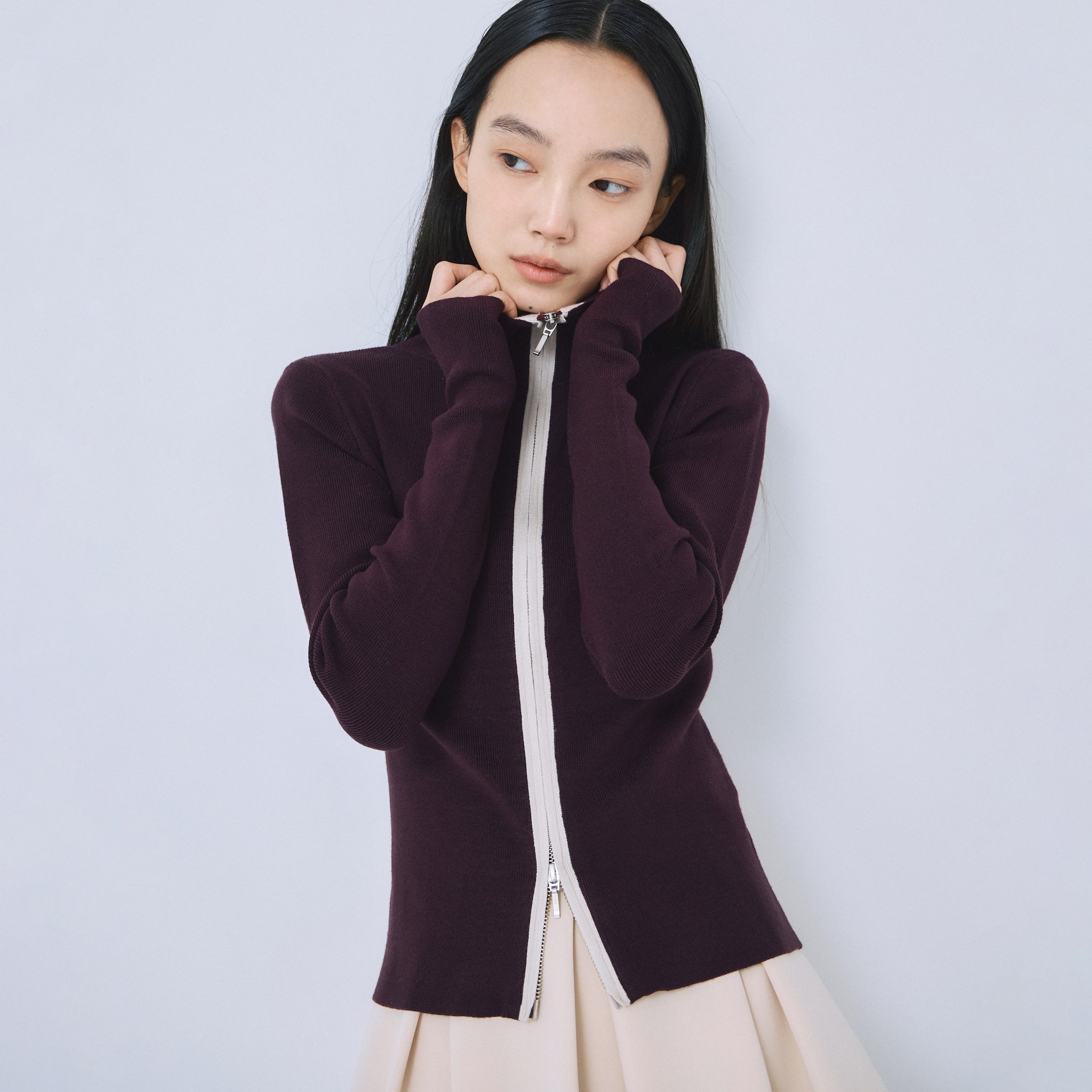 Double Zip Bicolor Top