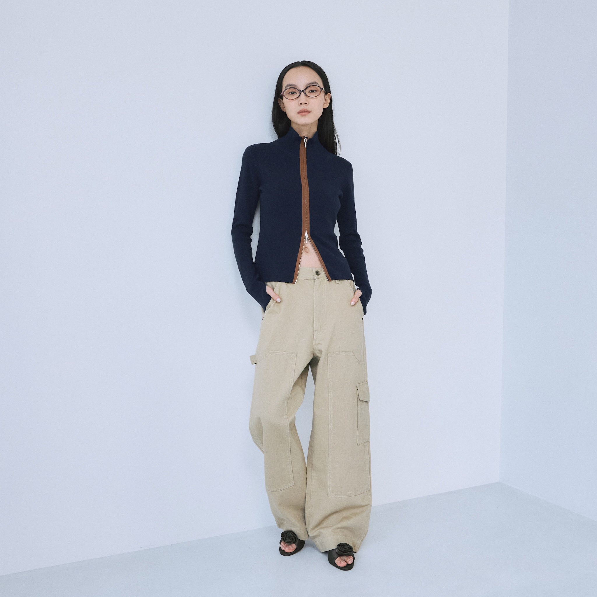 Double Zip Bicolor Top