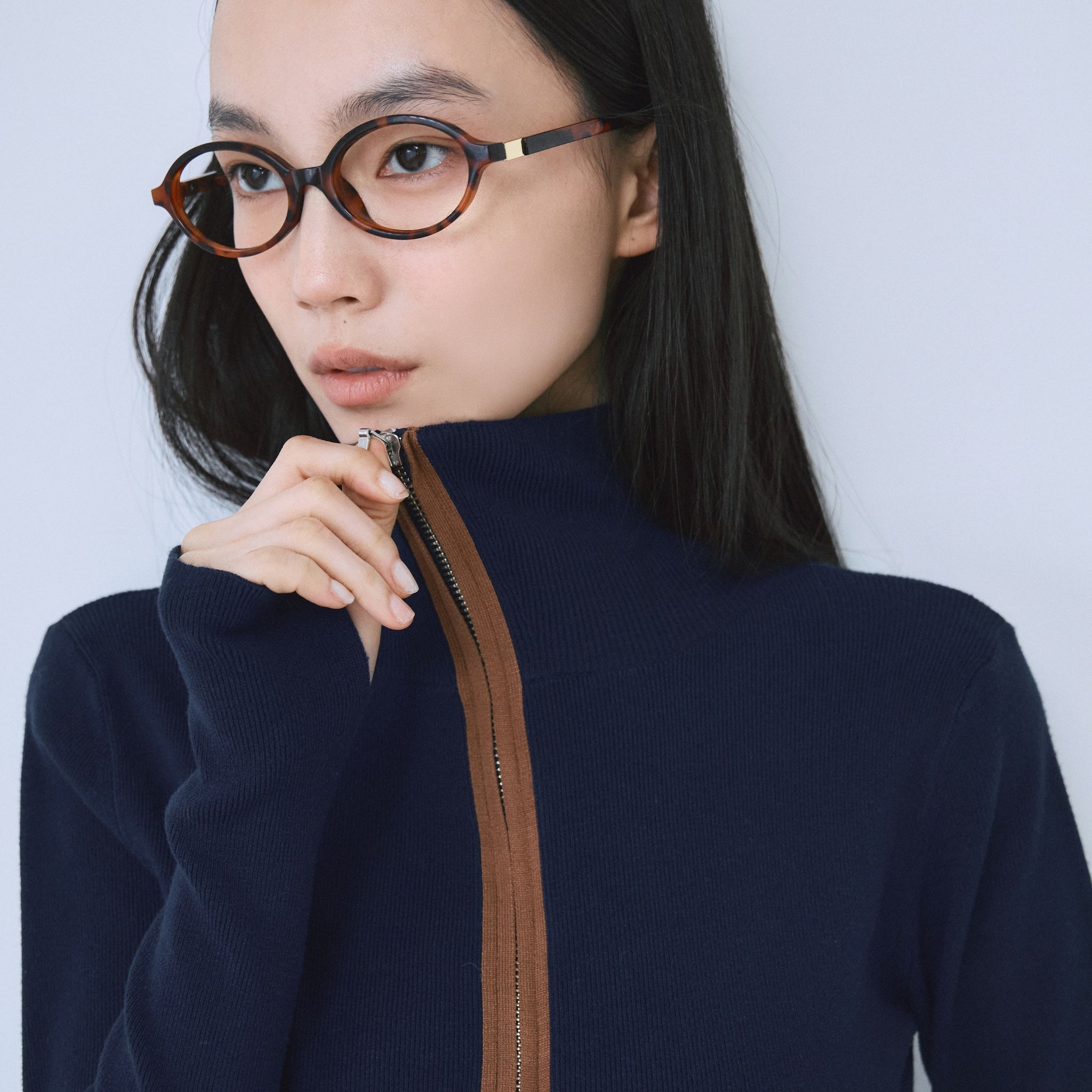 Double Zip Bicolor Top