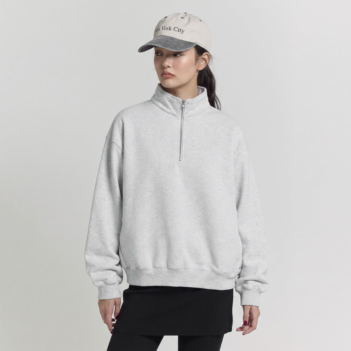 Volume Sweat Stand Collar Pullover