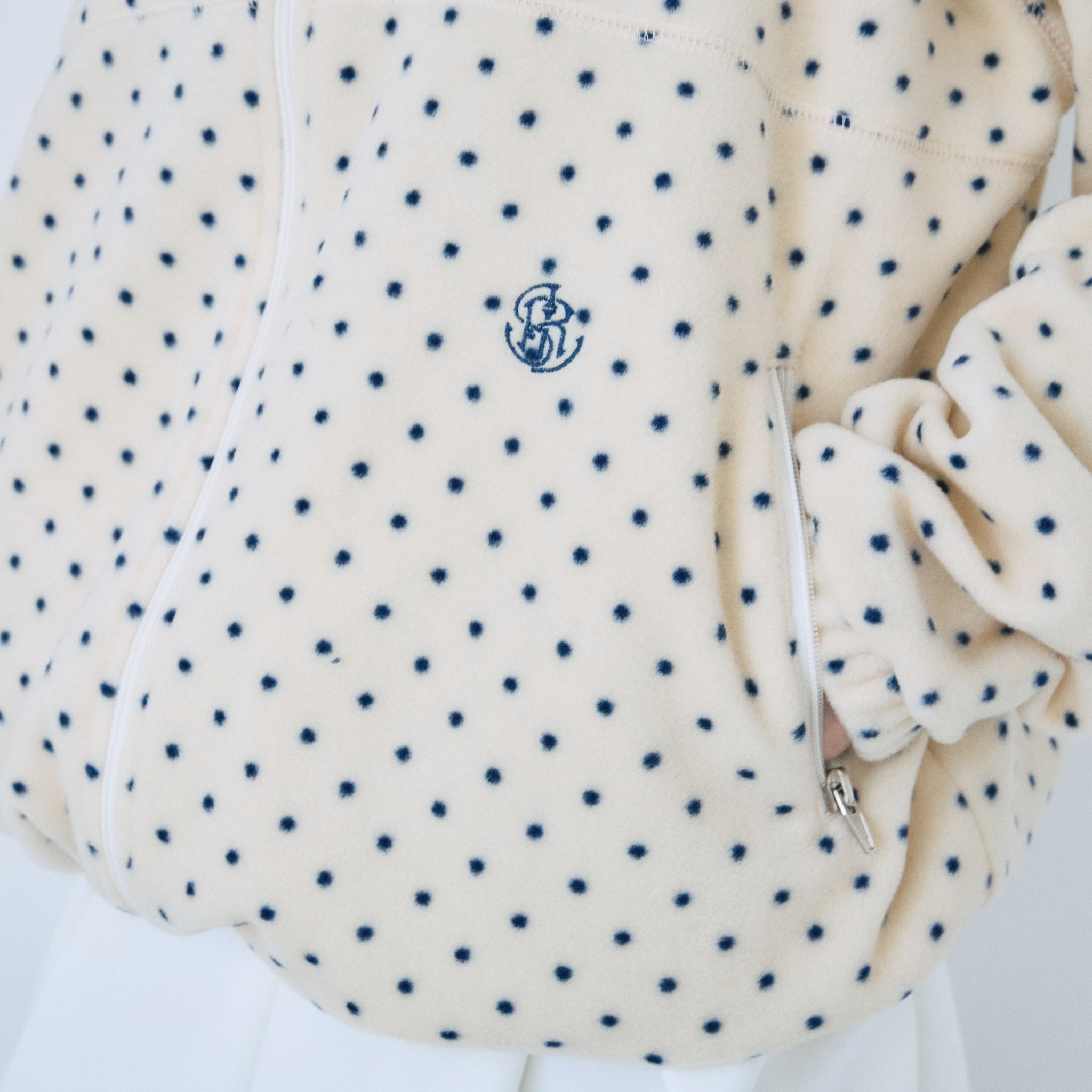 Cozy Fleece Dot Zip Hoodie