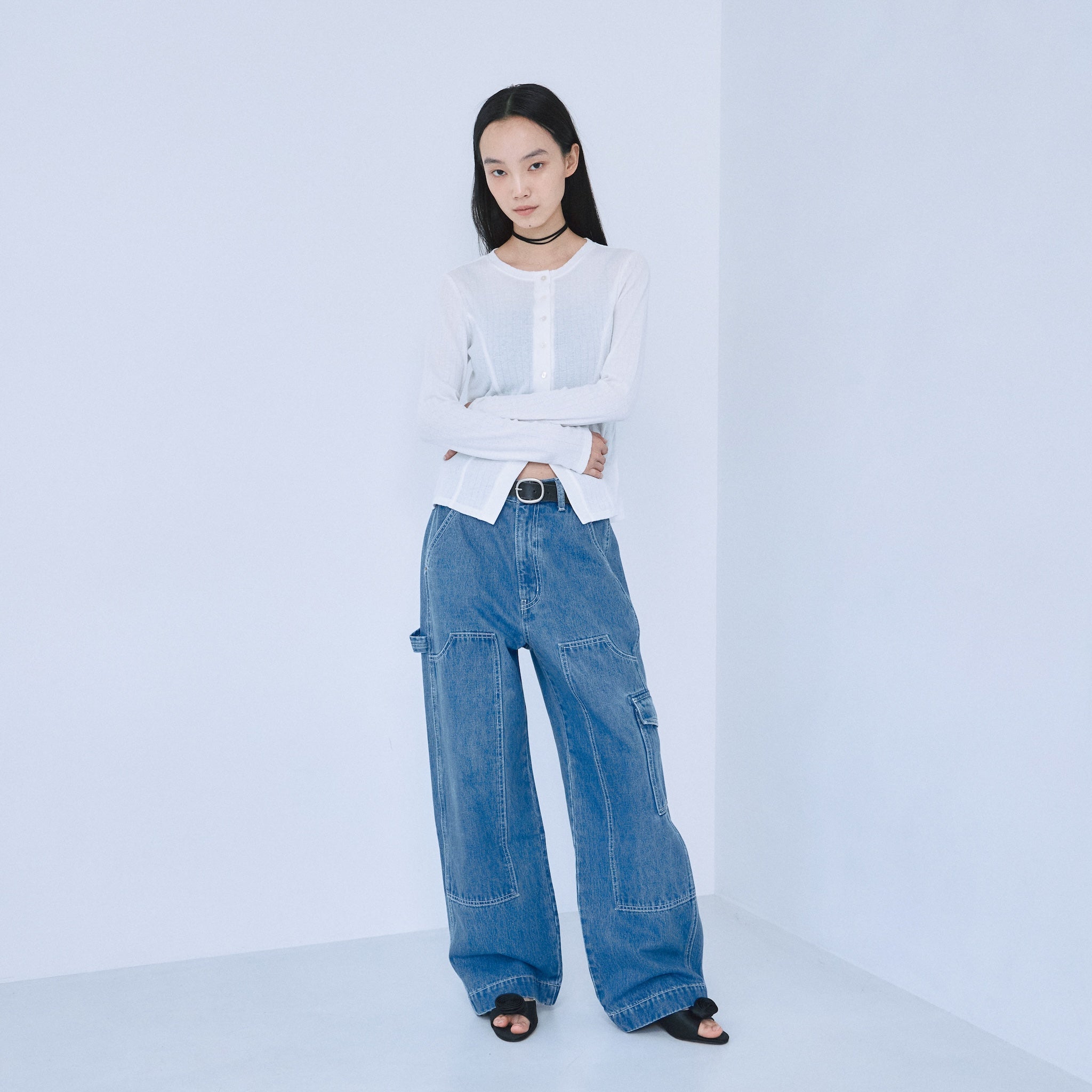 Knee Patch Loose Cargo Pants