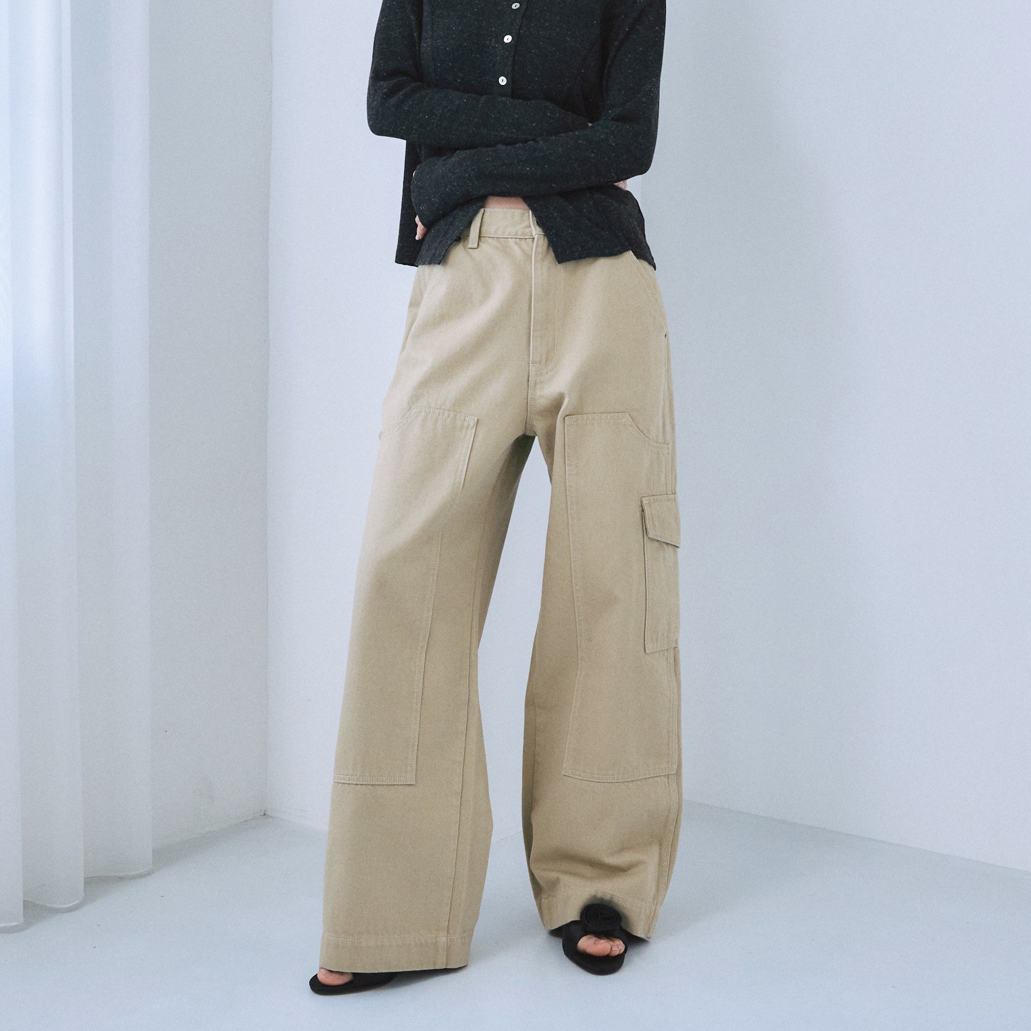 Knee Patch Loose Cargo Pants