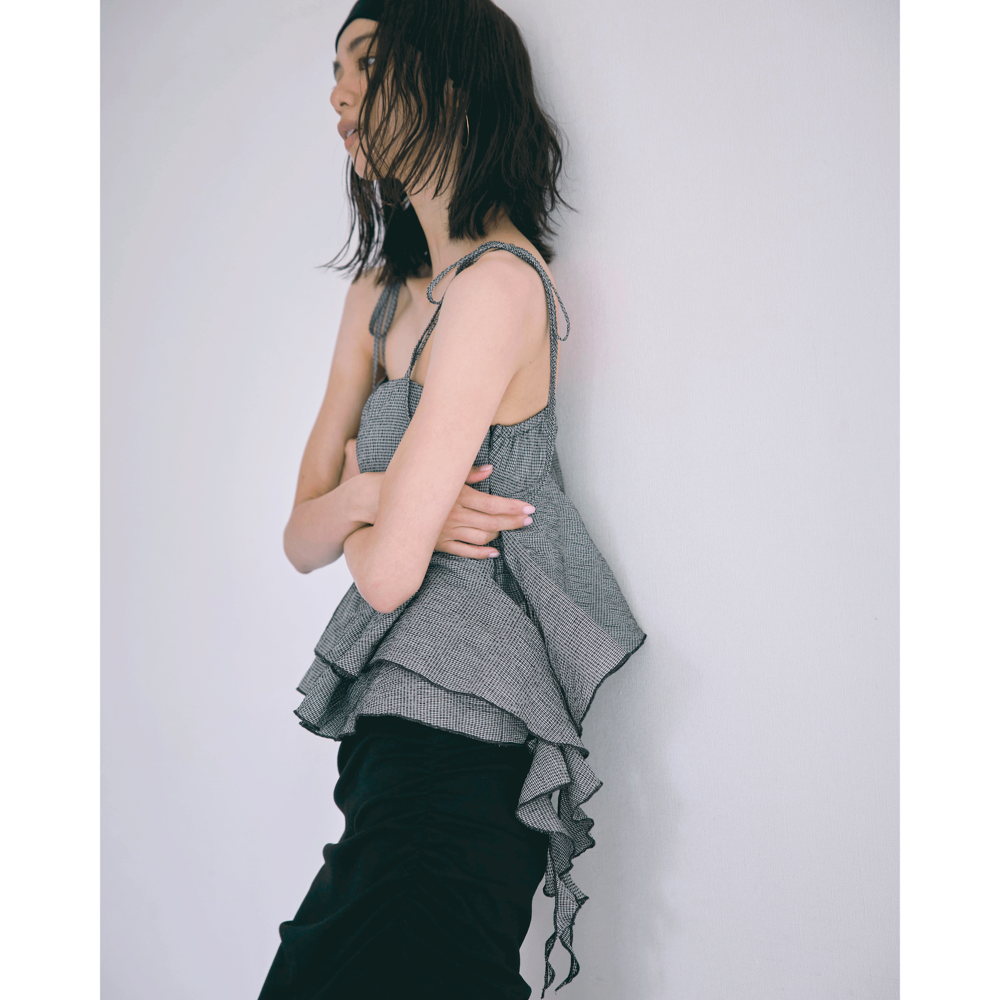 Padded Hang Fin Frill Camisole