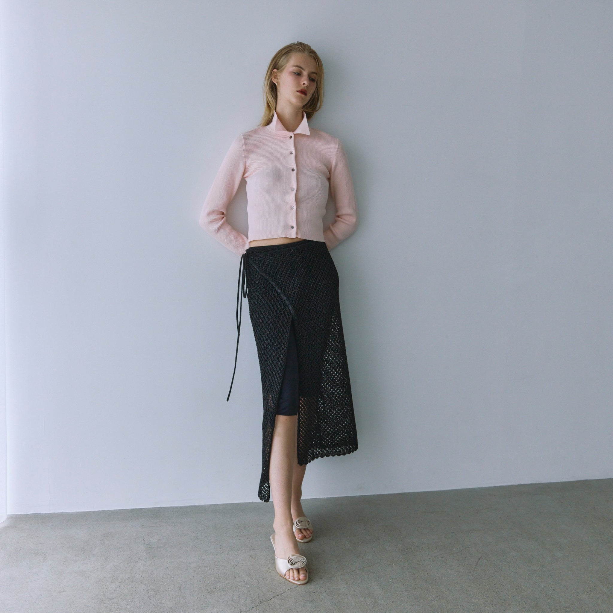 Straw Yarn Mesh Layered Skirt