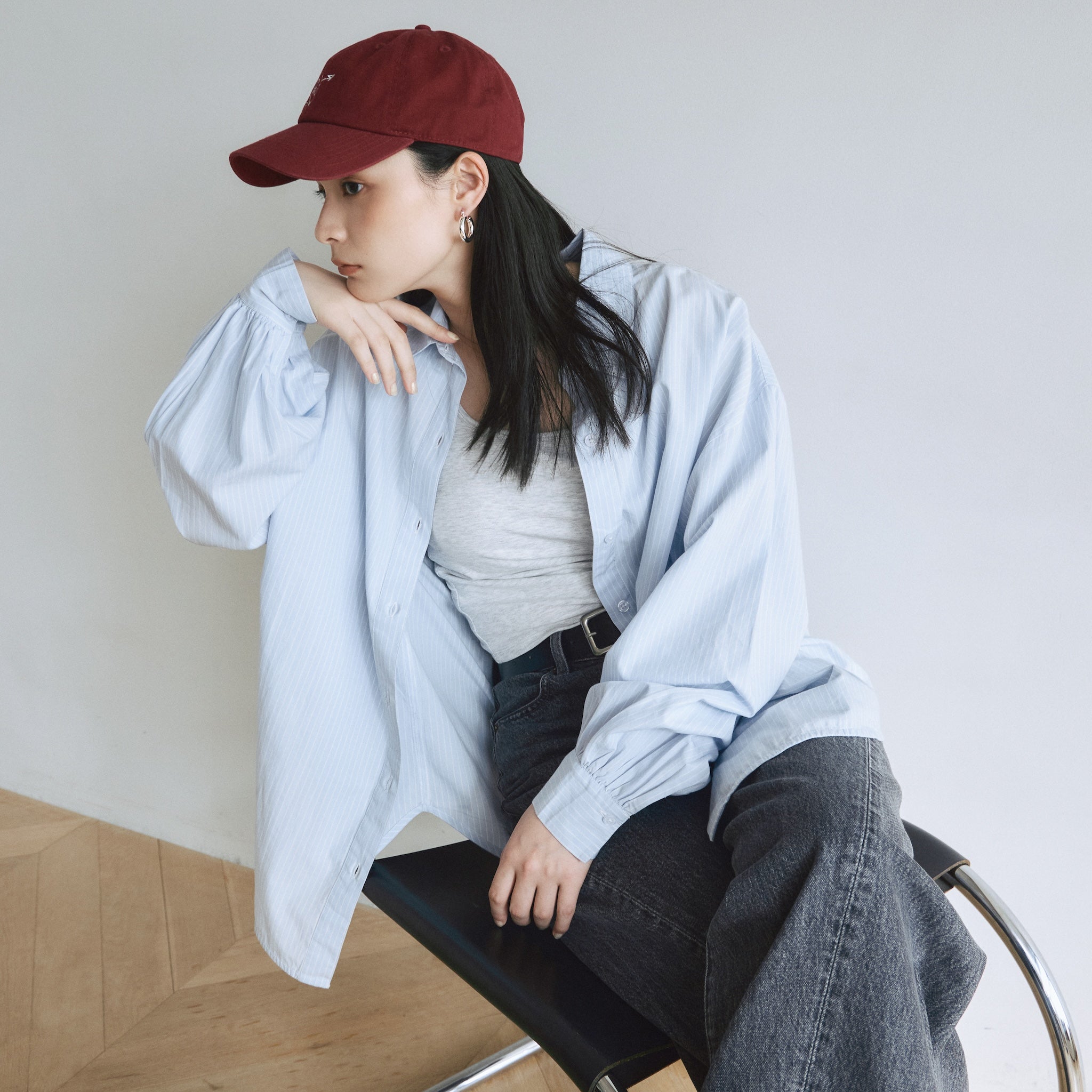 ECO FABRICマルチストライプルーズシャツ