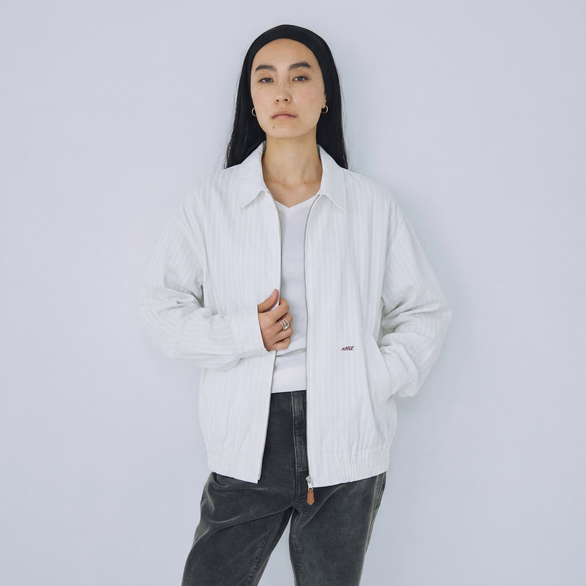 Striped Harrington jacket