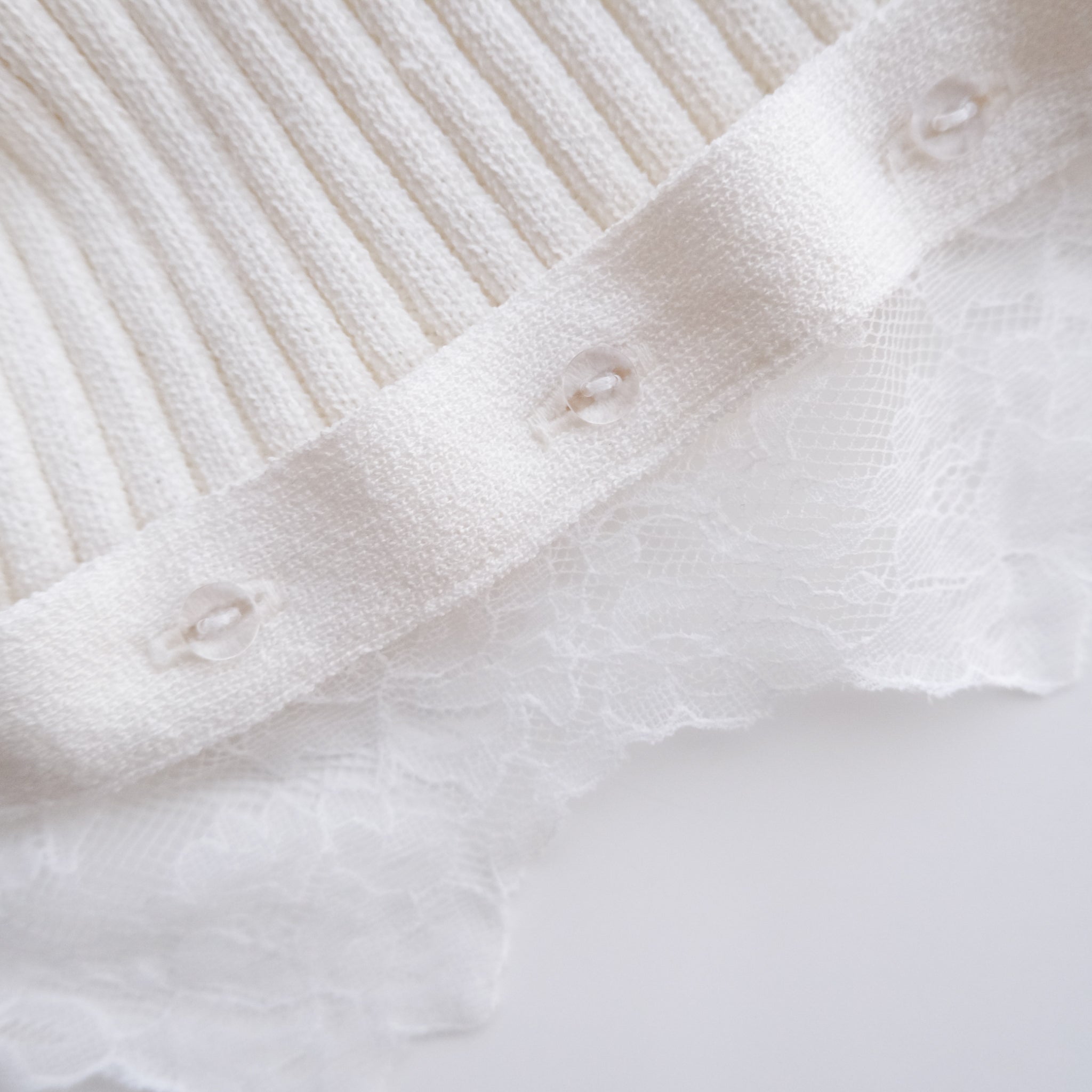 Laceコンビ2way Knitカーディガン