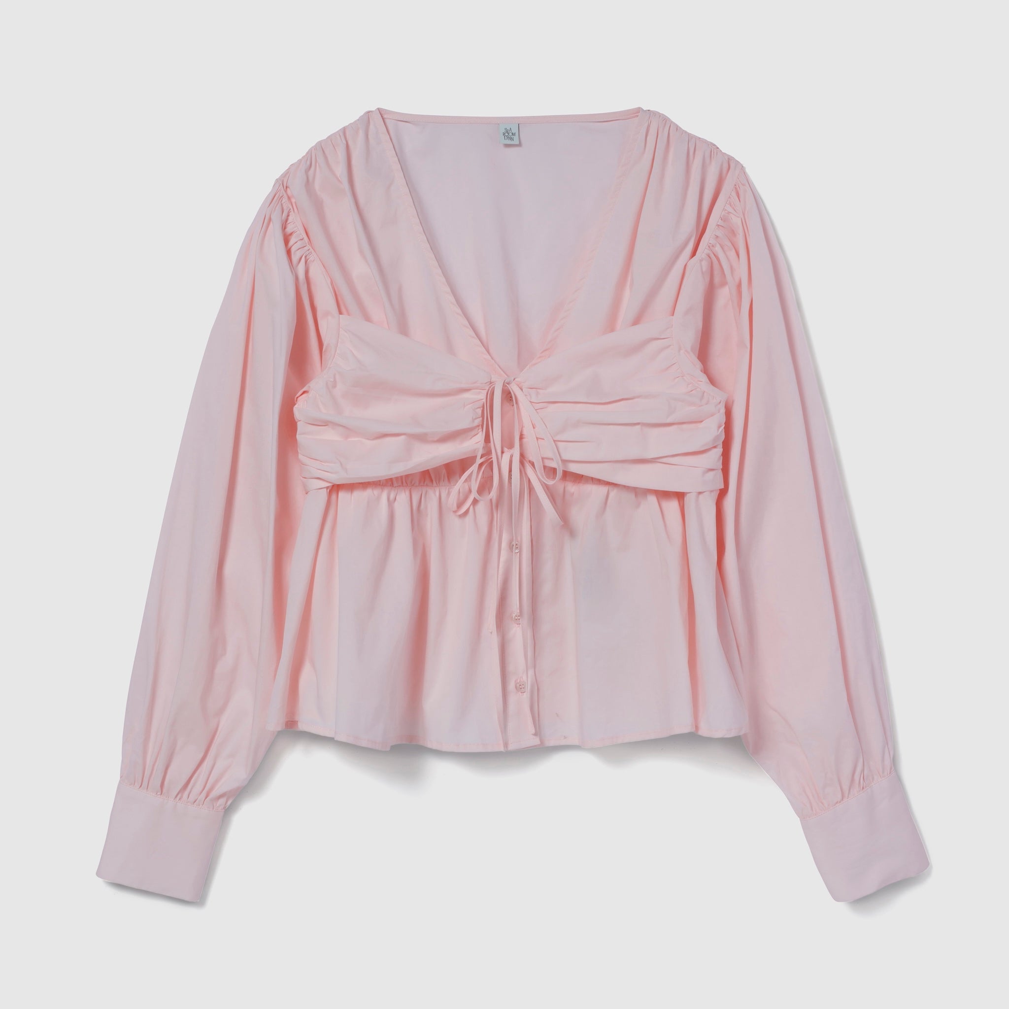 Layered Ribbon Bustier Shirt