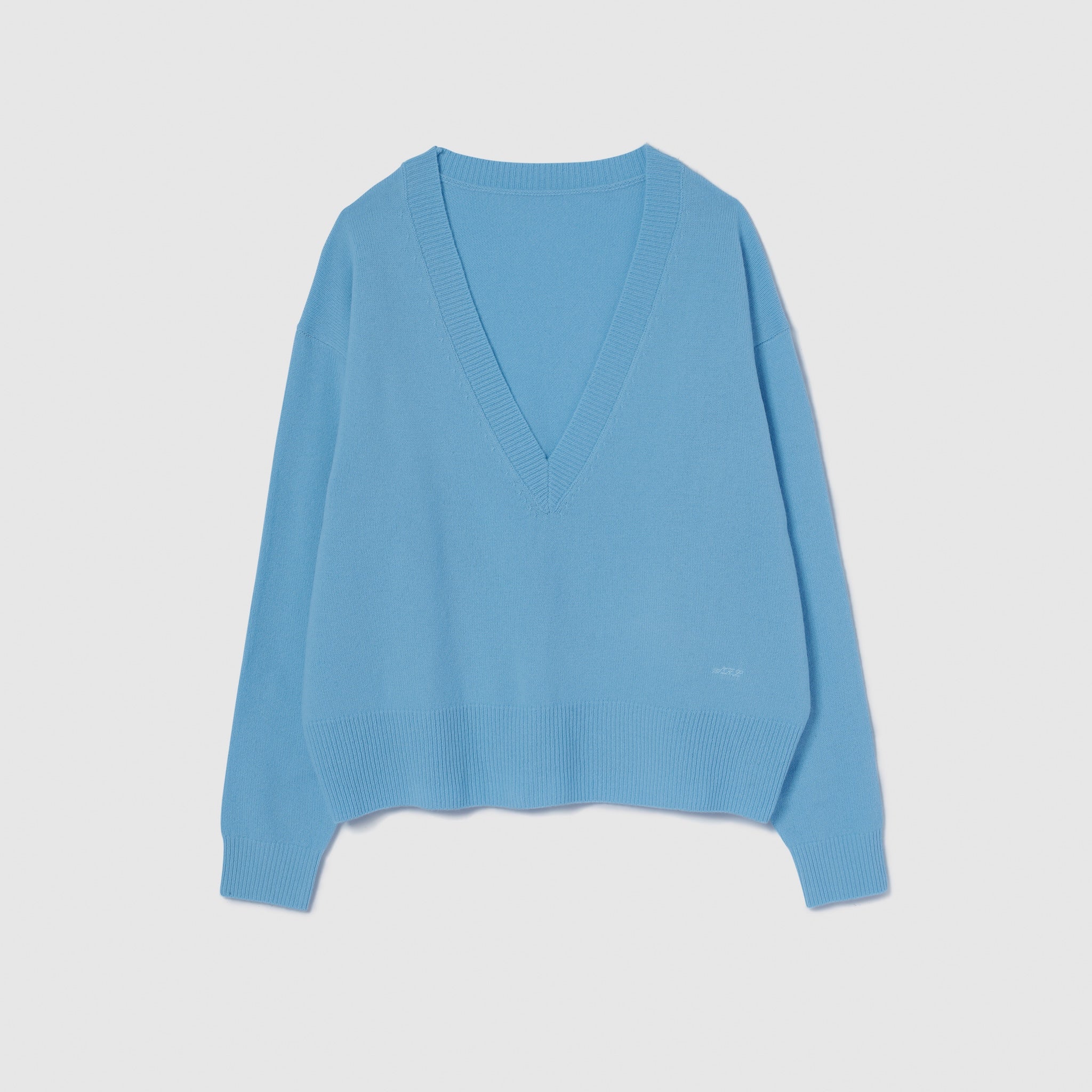 Merino Wool V-neck Knit Top