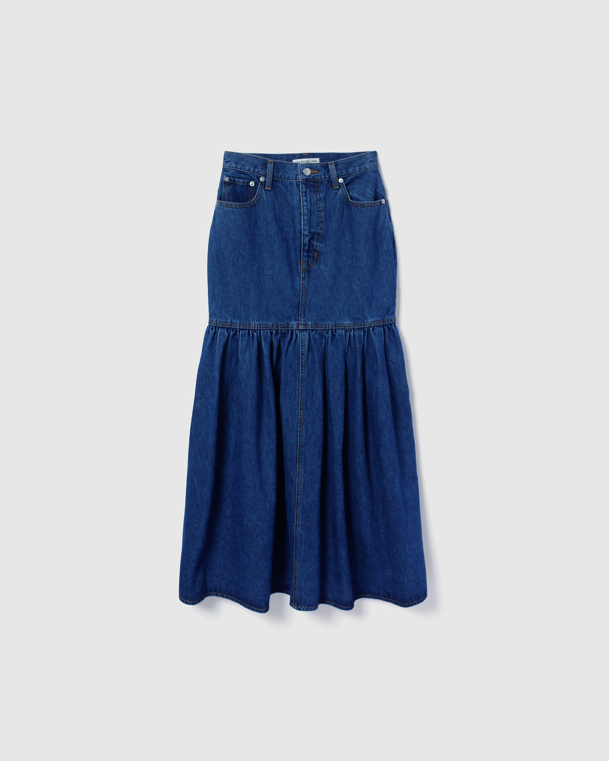 Gathered Denim Skirt