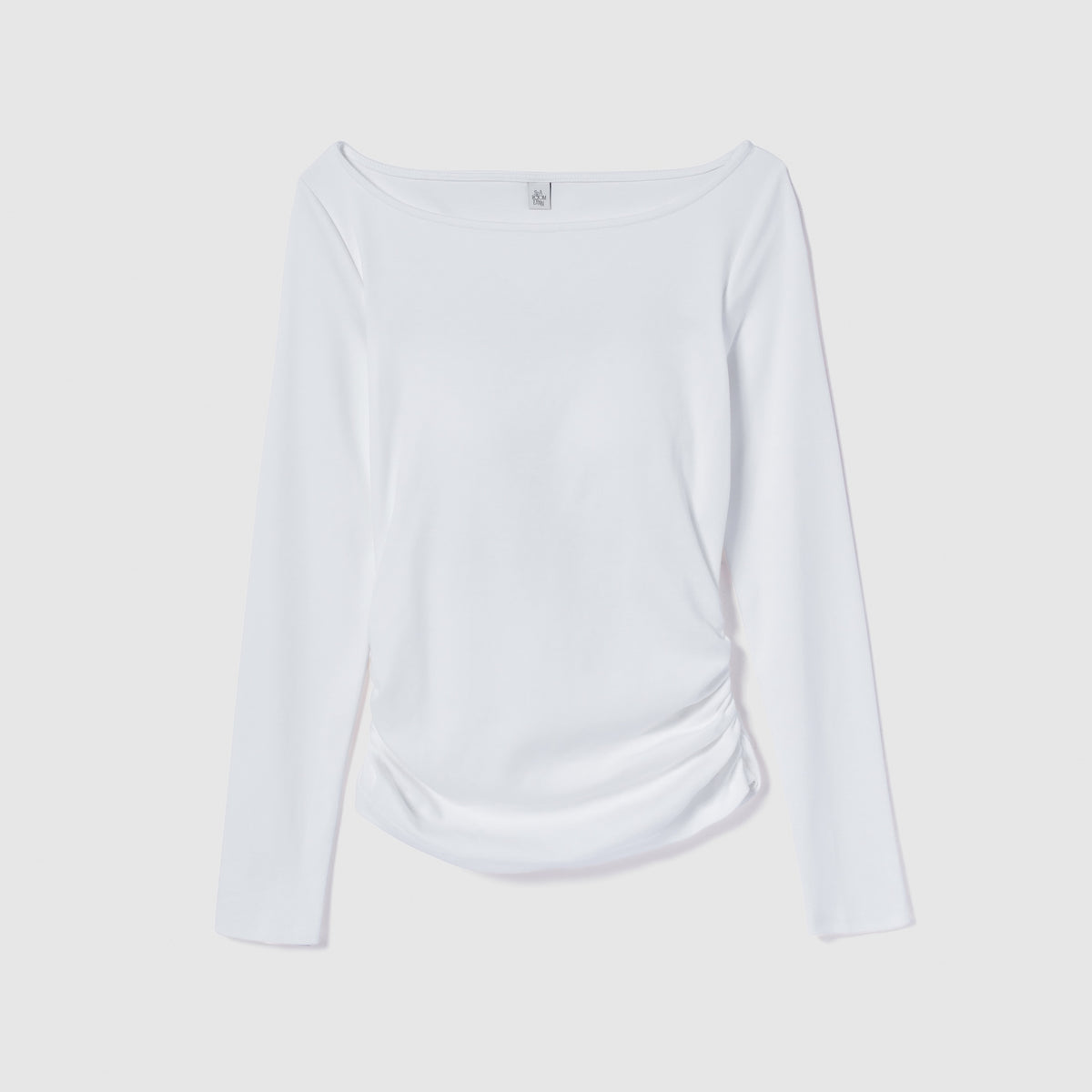 Back Cross Padded Boat Neck Top