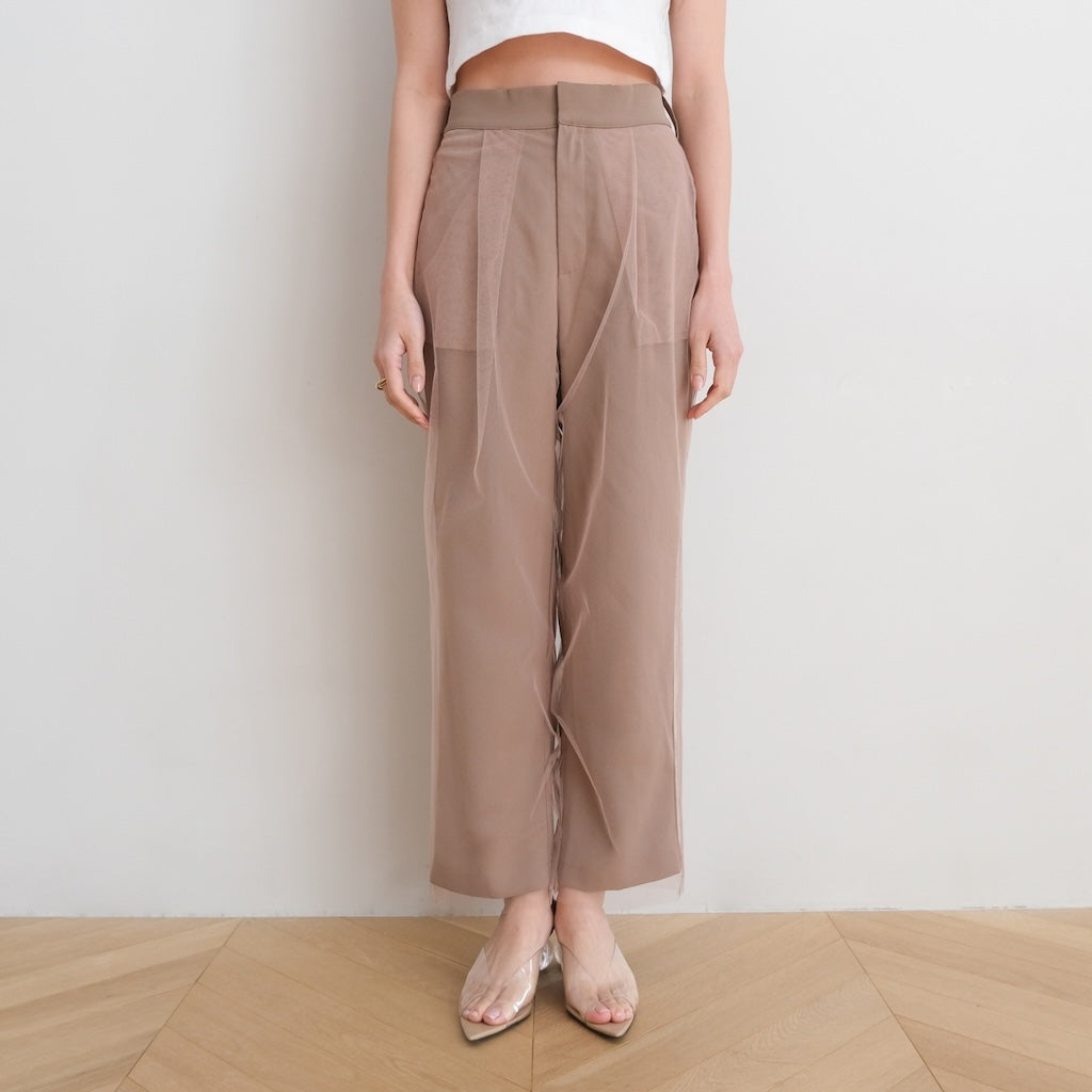 新品SeaRoomlynn Tulle Layeredストレートパンツ M Tulle Layeredストレートパンツ
