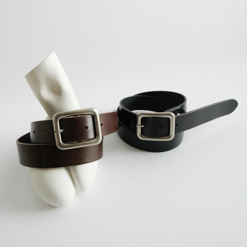 SQUARE BUCKLE LEATHER BELT