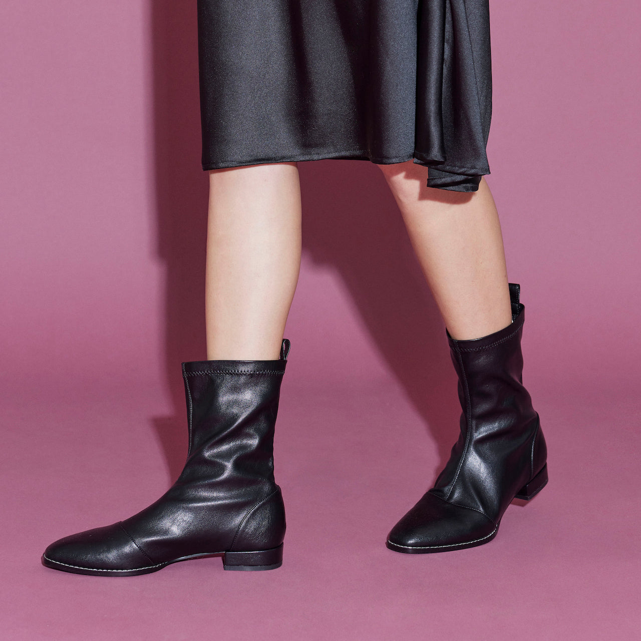 searoomlynn サイドゴアショートブーツ searoomlynn SQUARE TOE