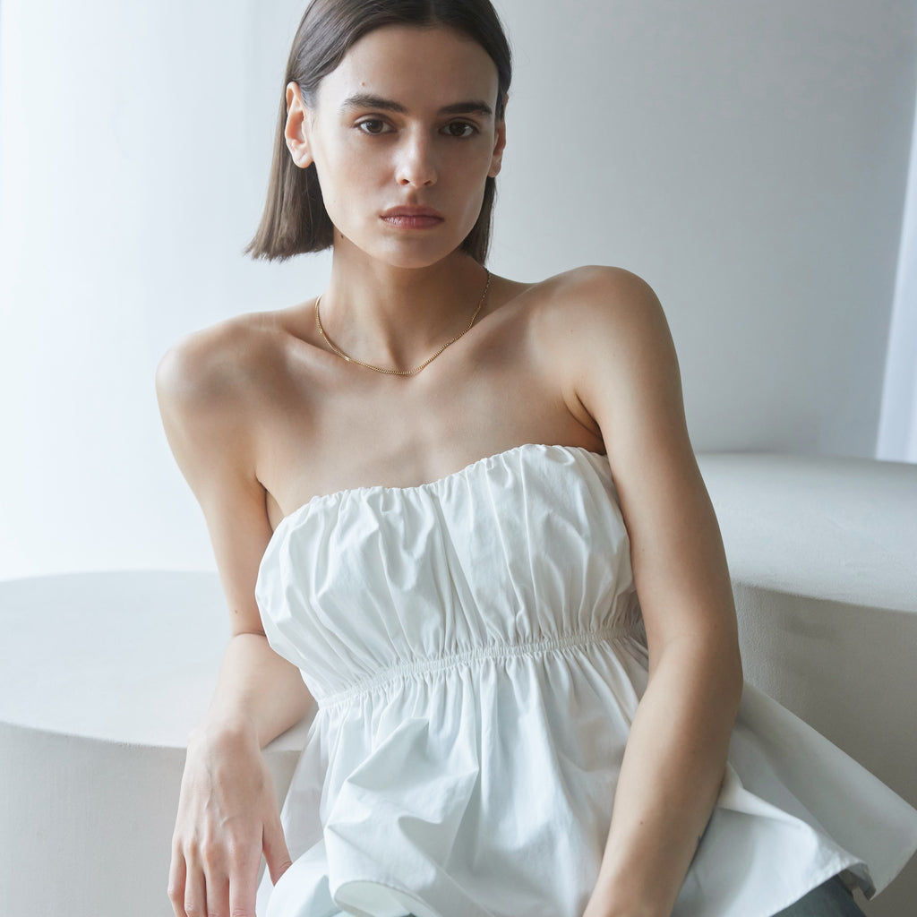 searoomlynn ウエストShapeパッドinベアトップス ホワイト