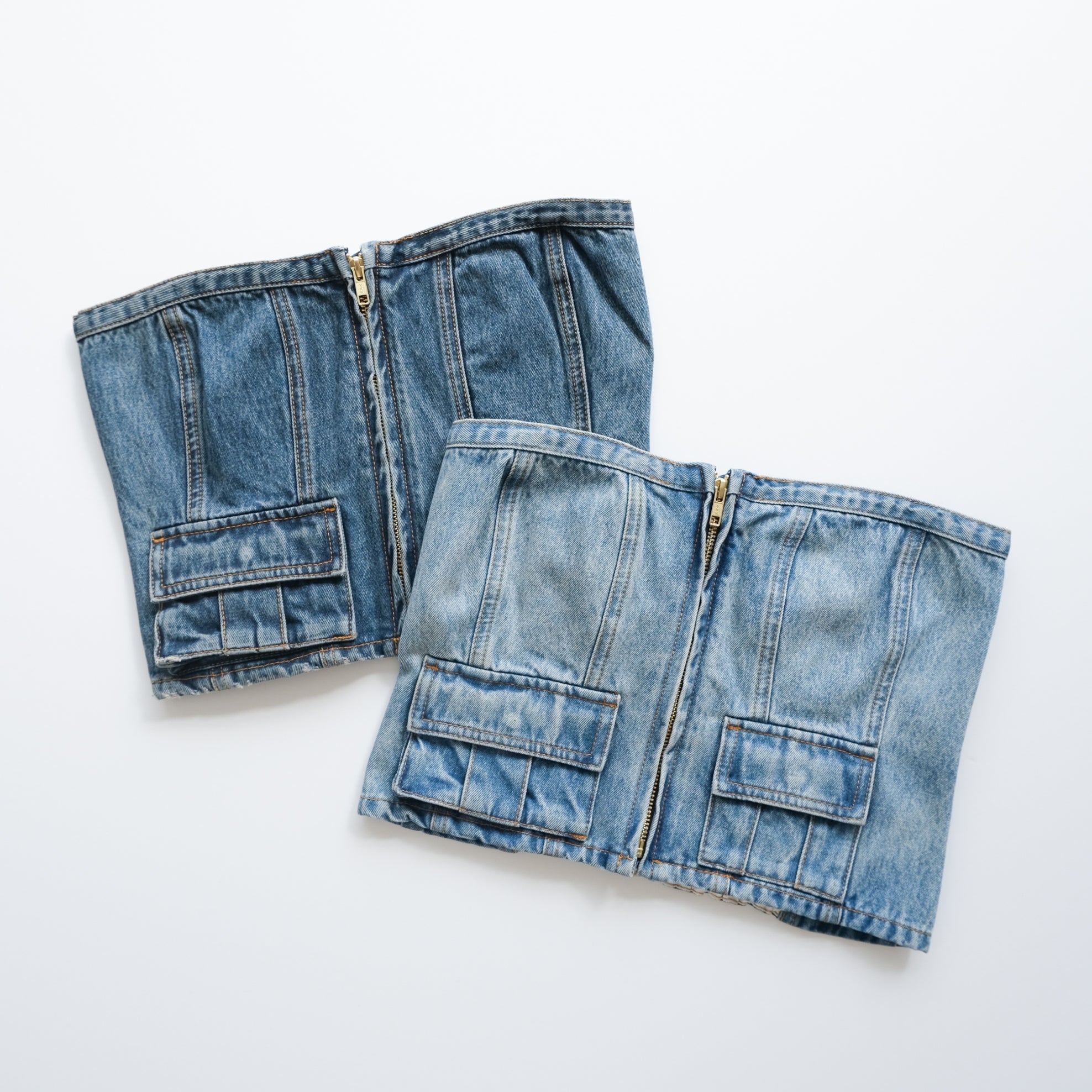 Denim miniビスチェ