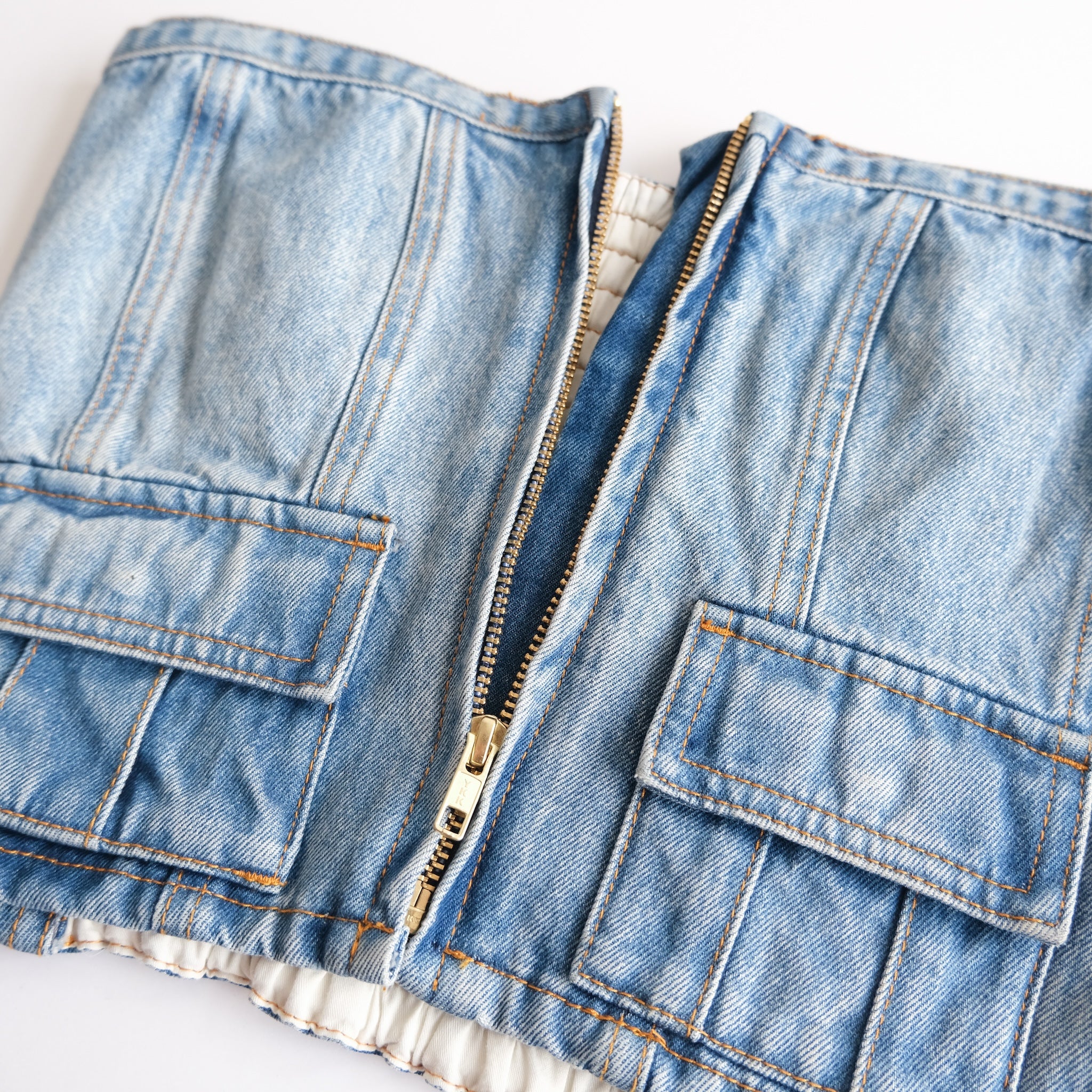 Denim miniビスチェ