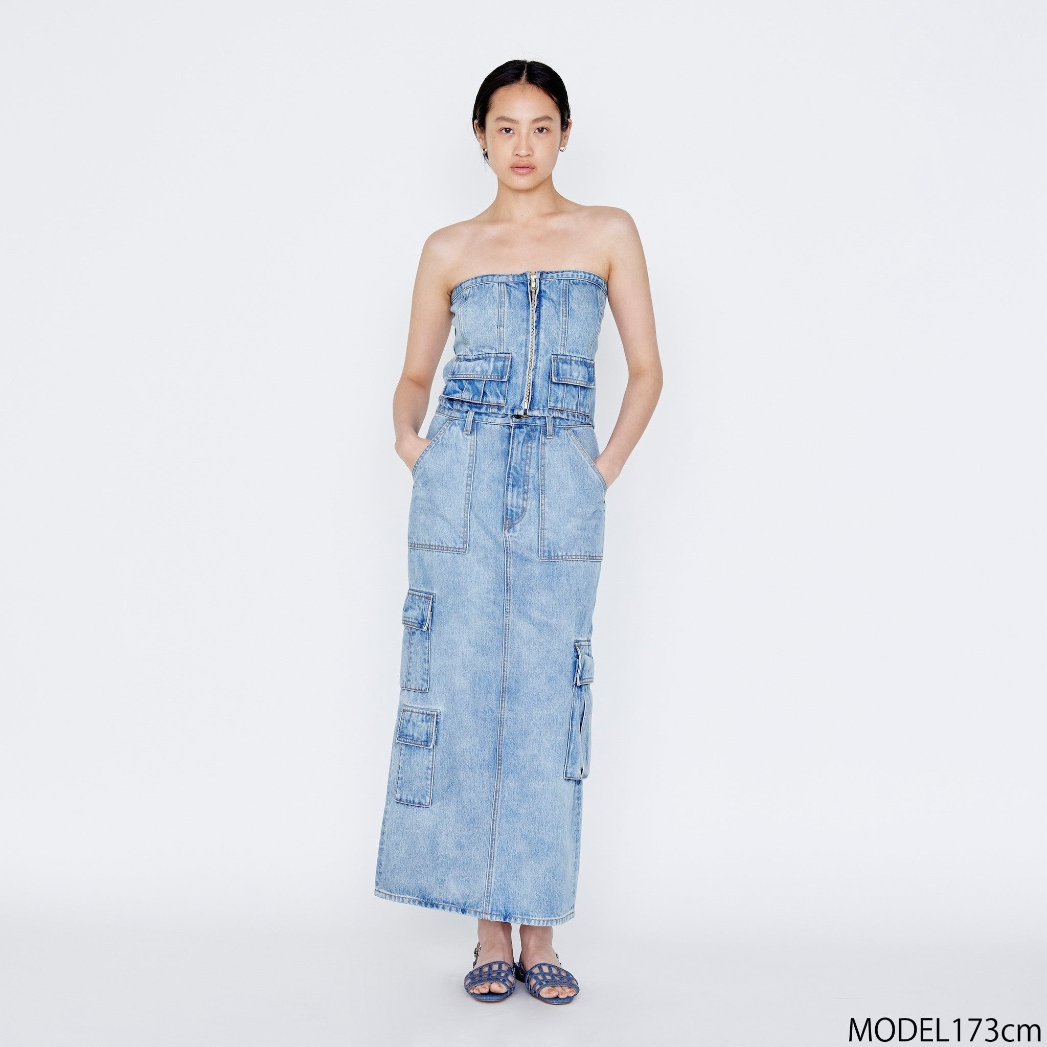 Denim miniビスチェ