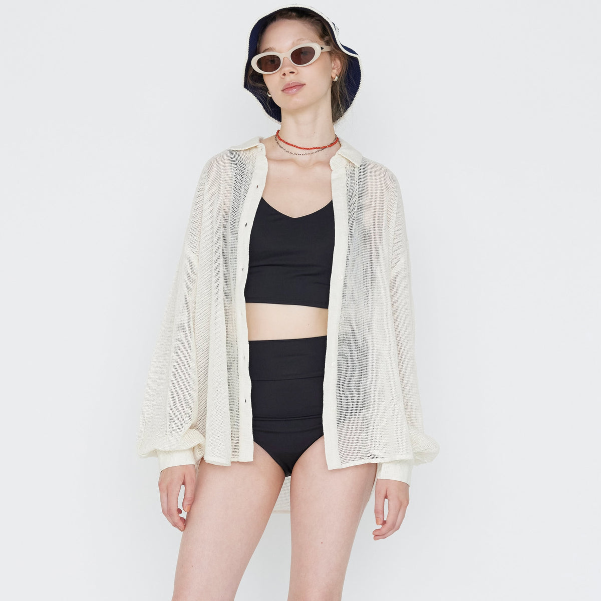 Cotton Mesh ルーズシャツ