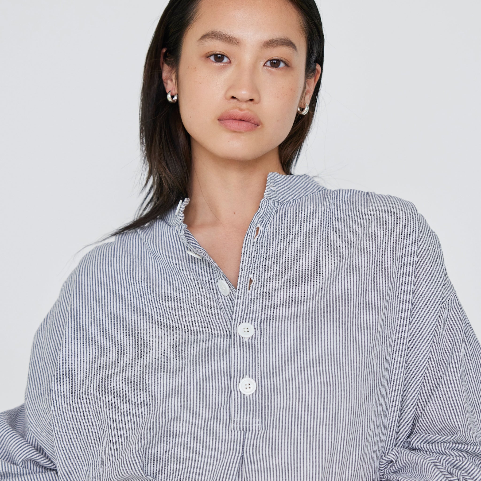 searoomlynn】ストライプ コットン プルオーバーシャツ【ほぼ新品】