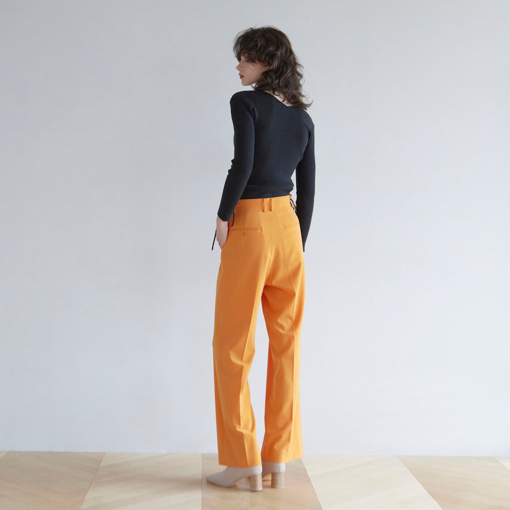 Stretch twill straight pants