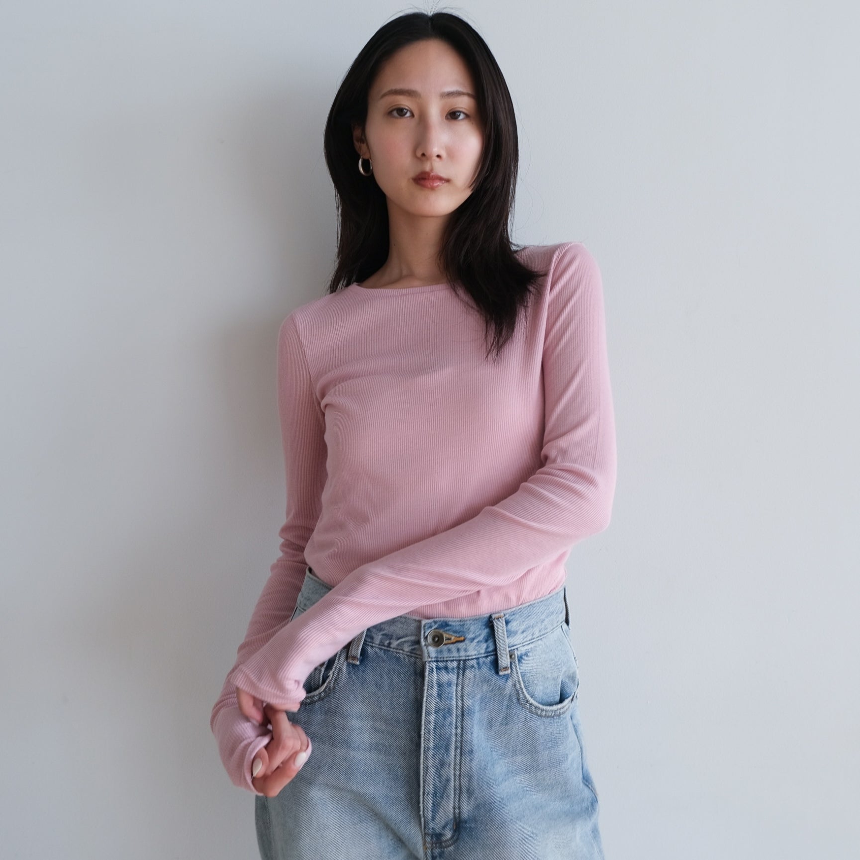 Light Sheer RIB Fitトップス