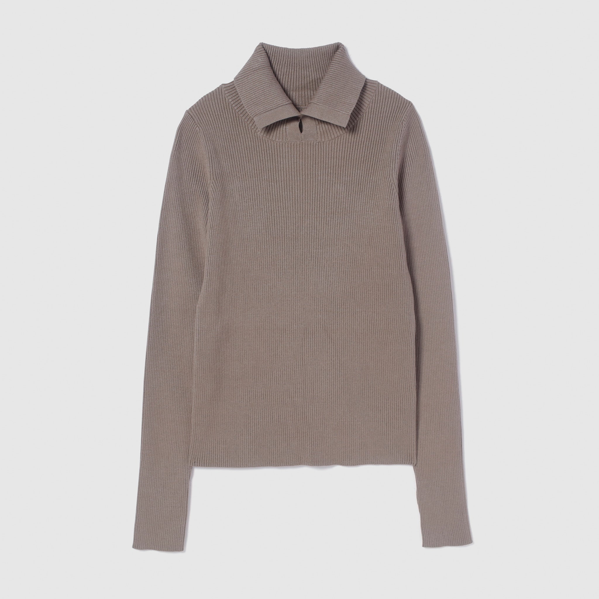 MultiネックRIBニットトップス