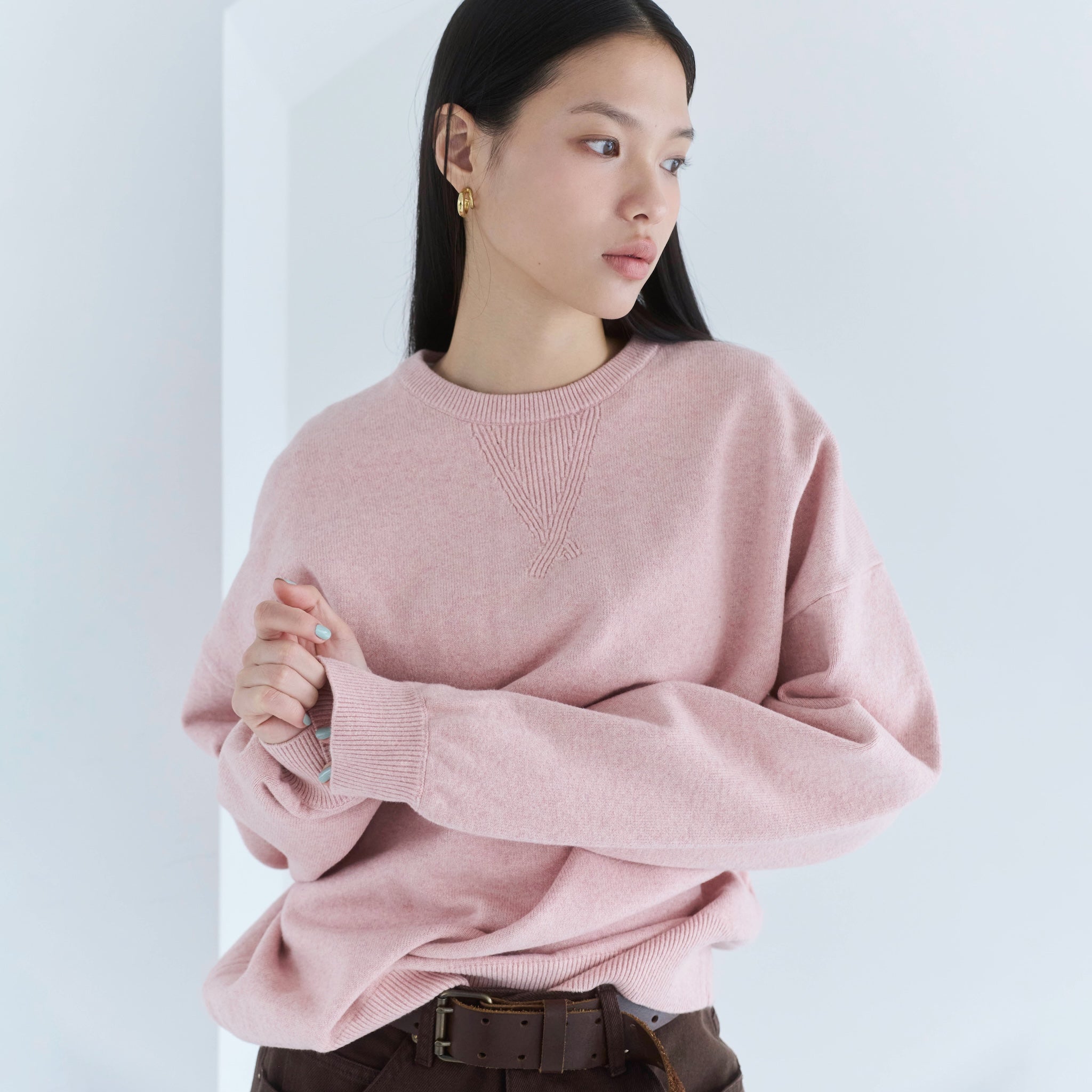 Sweatlikeルーズニットプルオーバー