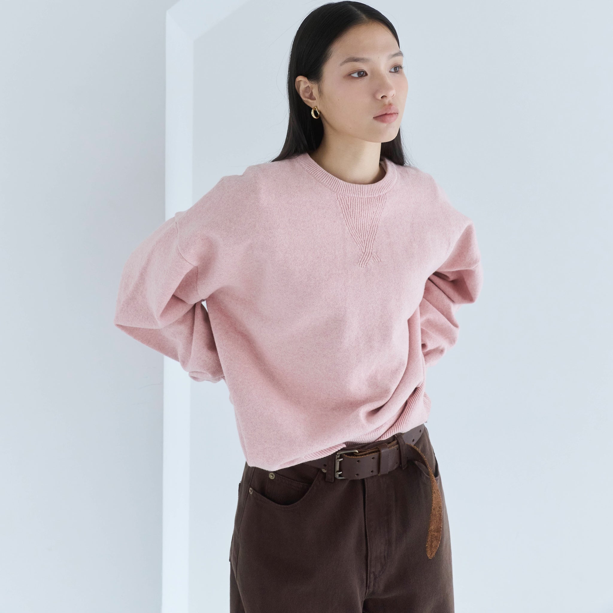 Sweatlikeルーズニットプルオーバー