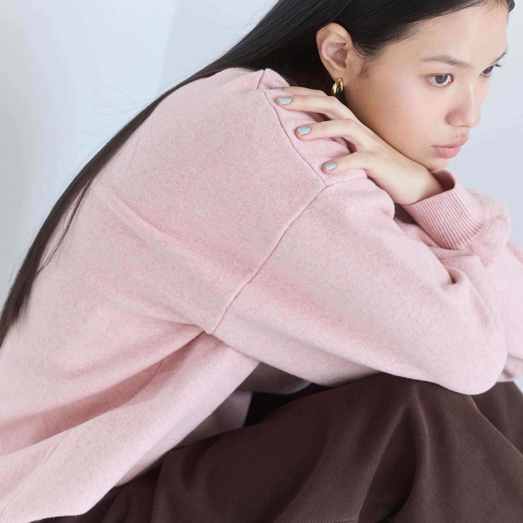 Sweatlikeルーズニットプルオーバー