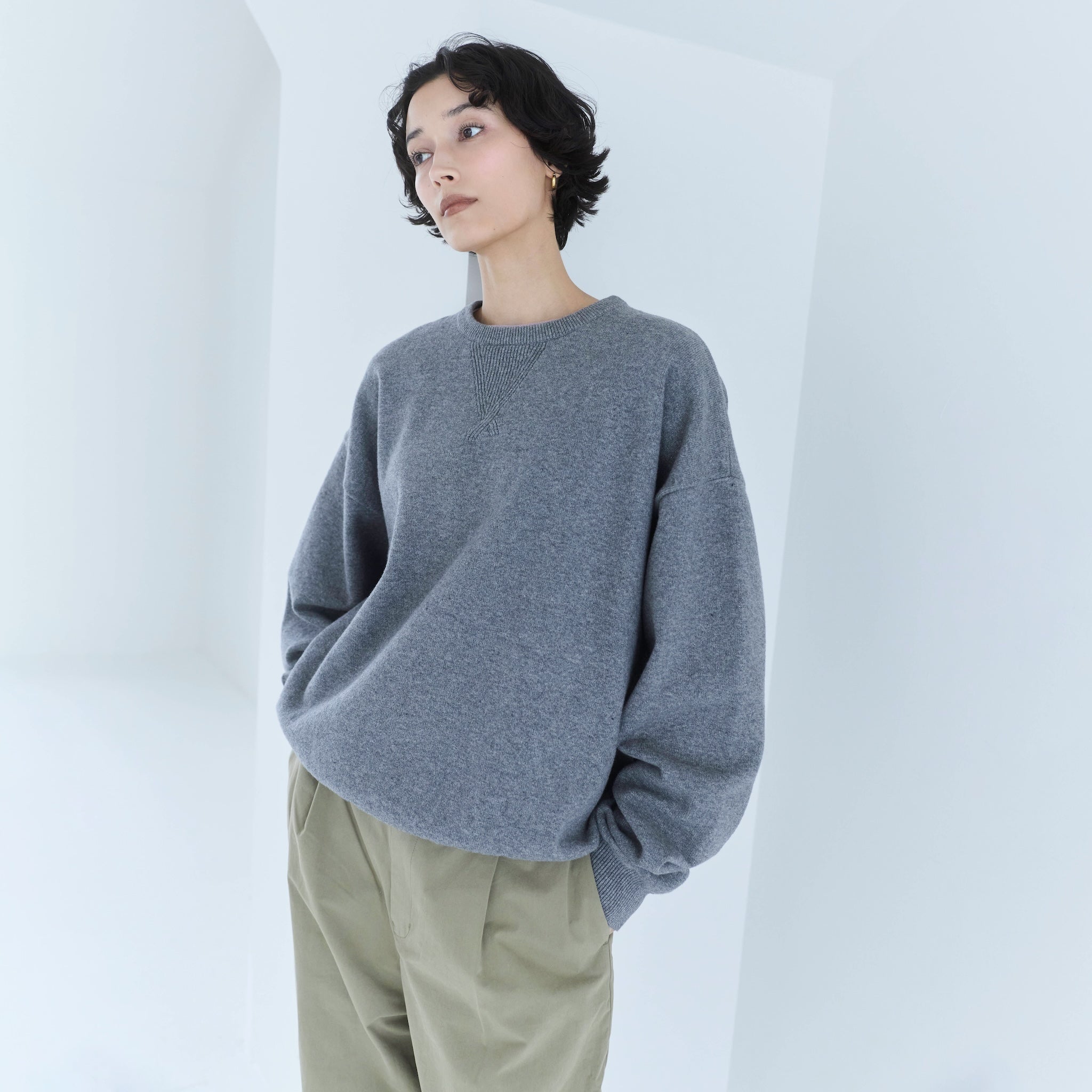 Sweatlikeルーズニットプルオーバー