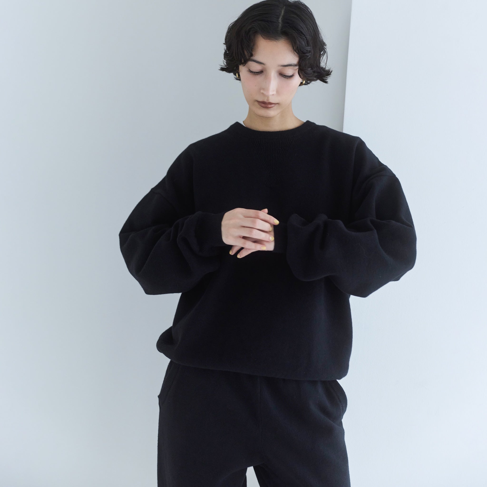 Sweatlikeルーズニットプルオーバー