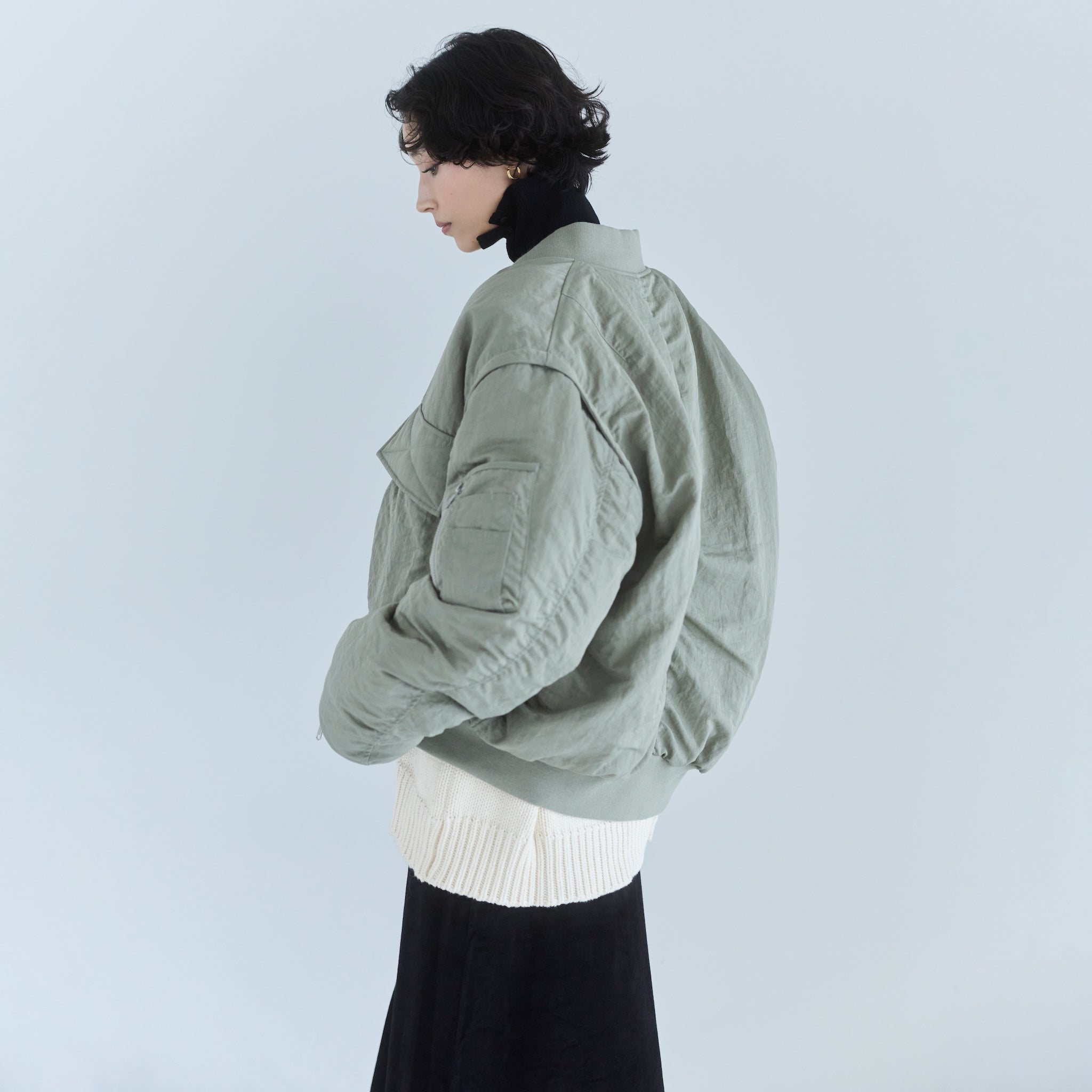 OMMO MA-1 SLEEVE TOP グレー OMMO ONLINE STORE / MA-1 SLEEVE TOP