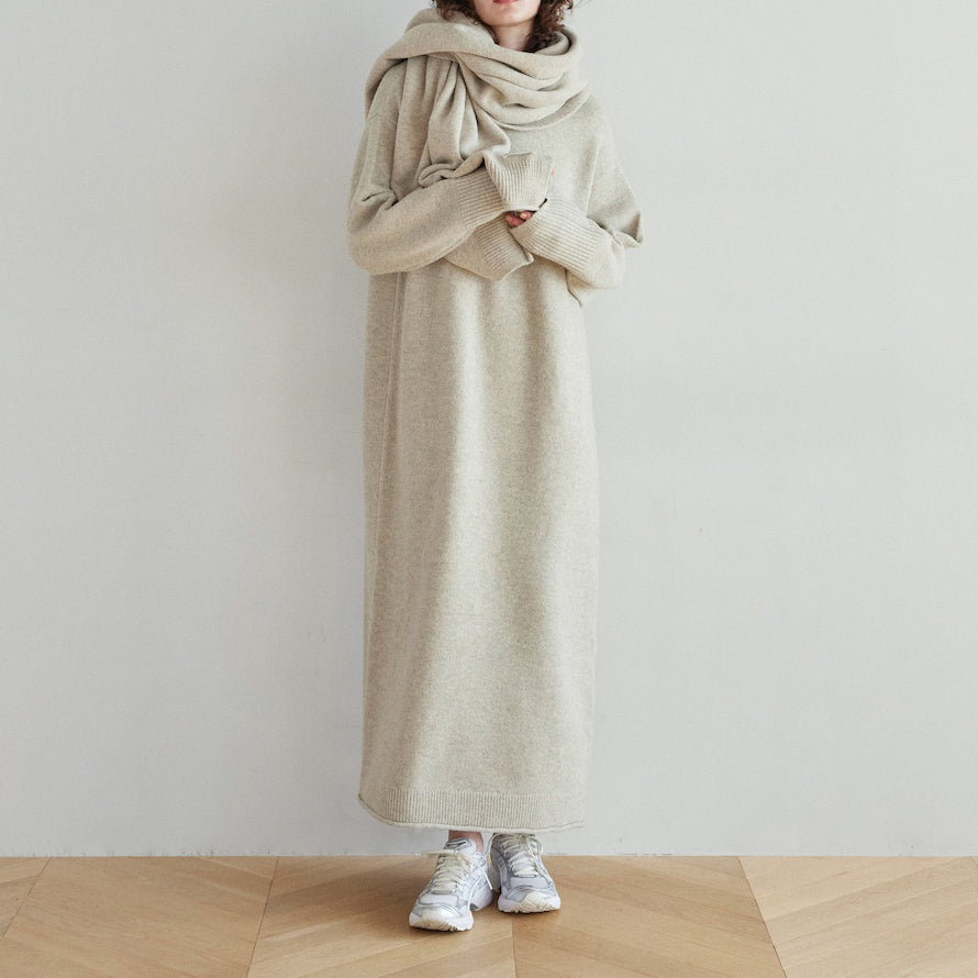 wool mixリラックスワンピース