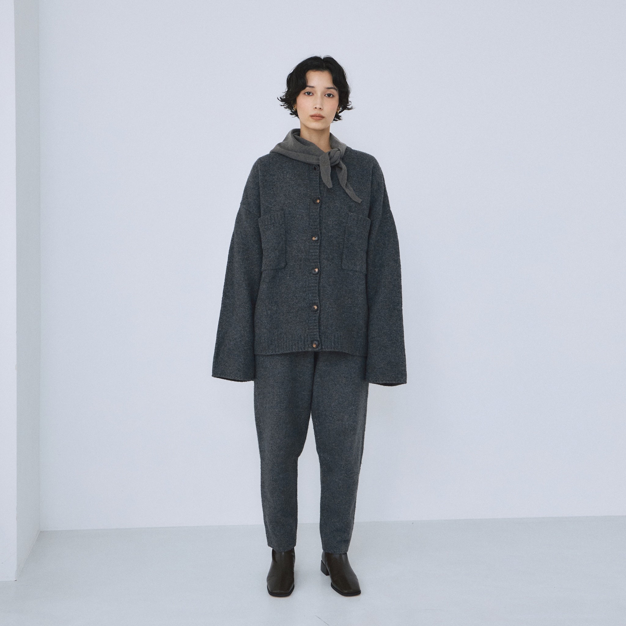 ウールmix Relaxソフトニットパンツ