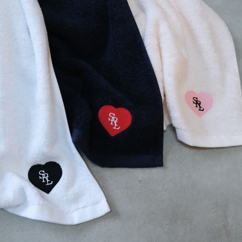 HEART EMBROIDERY Face towel