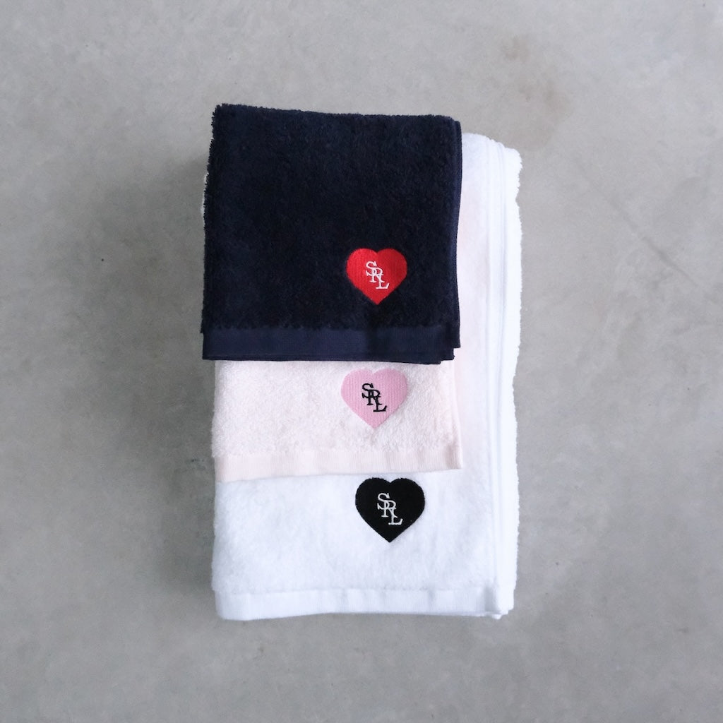 HEART EMBROIDERY Face towel