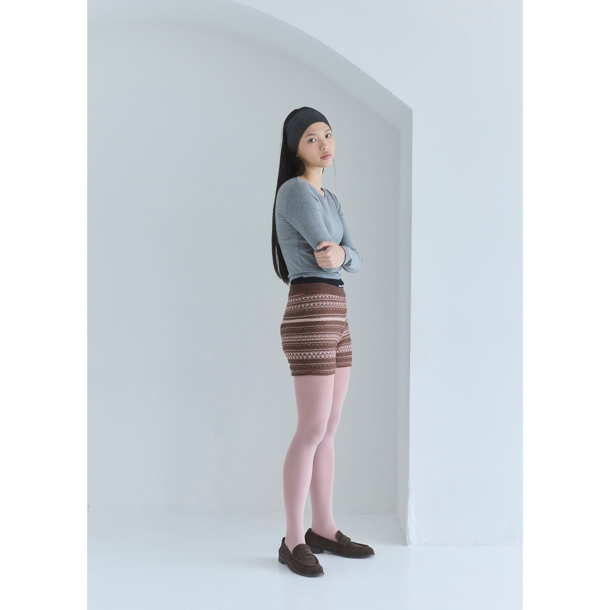 ジャガードニットショートパンツ