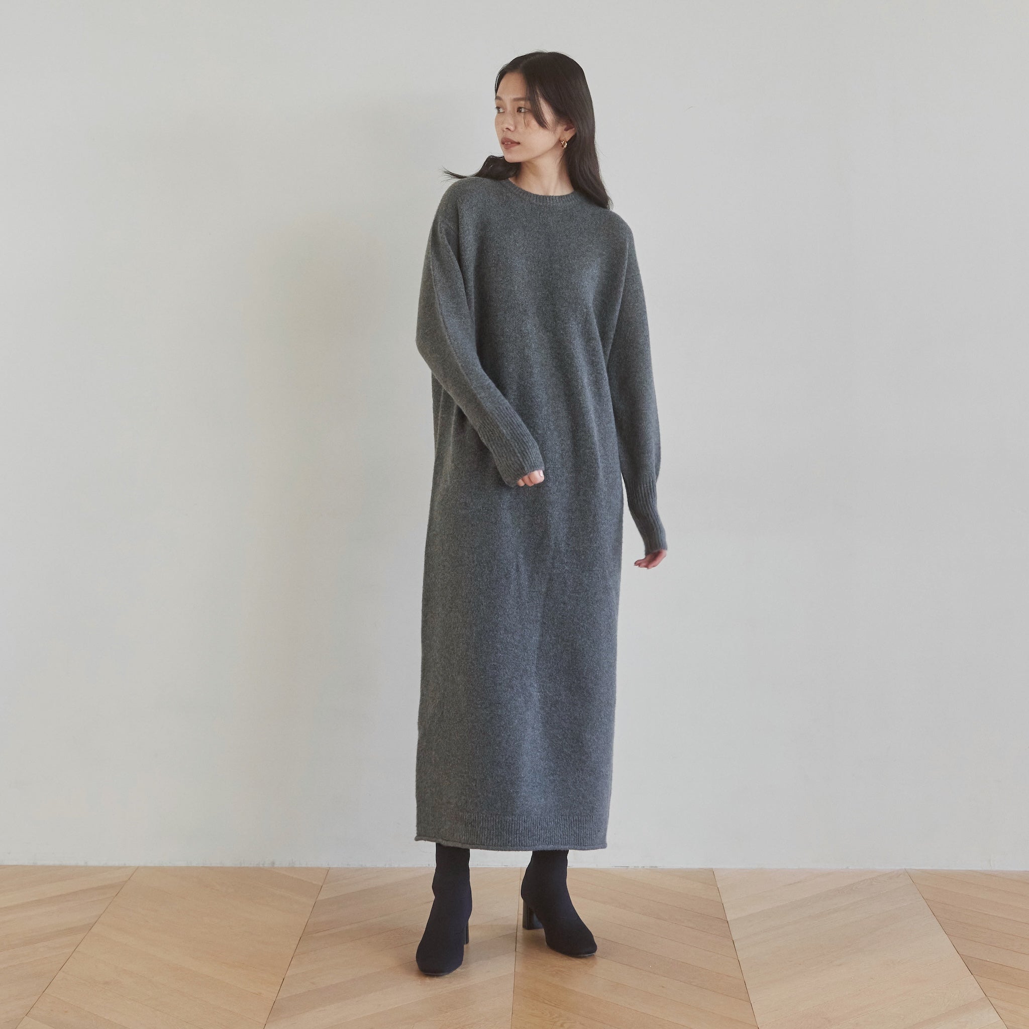 wool mixリラックスワンピース